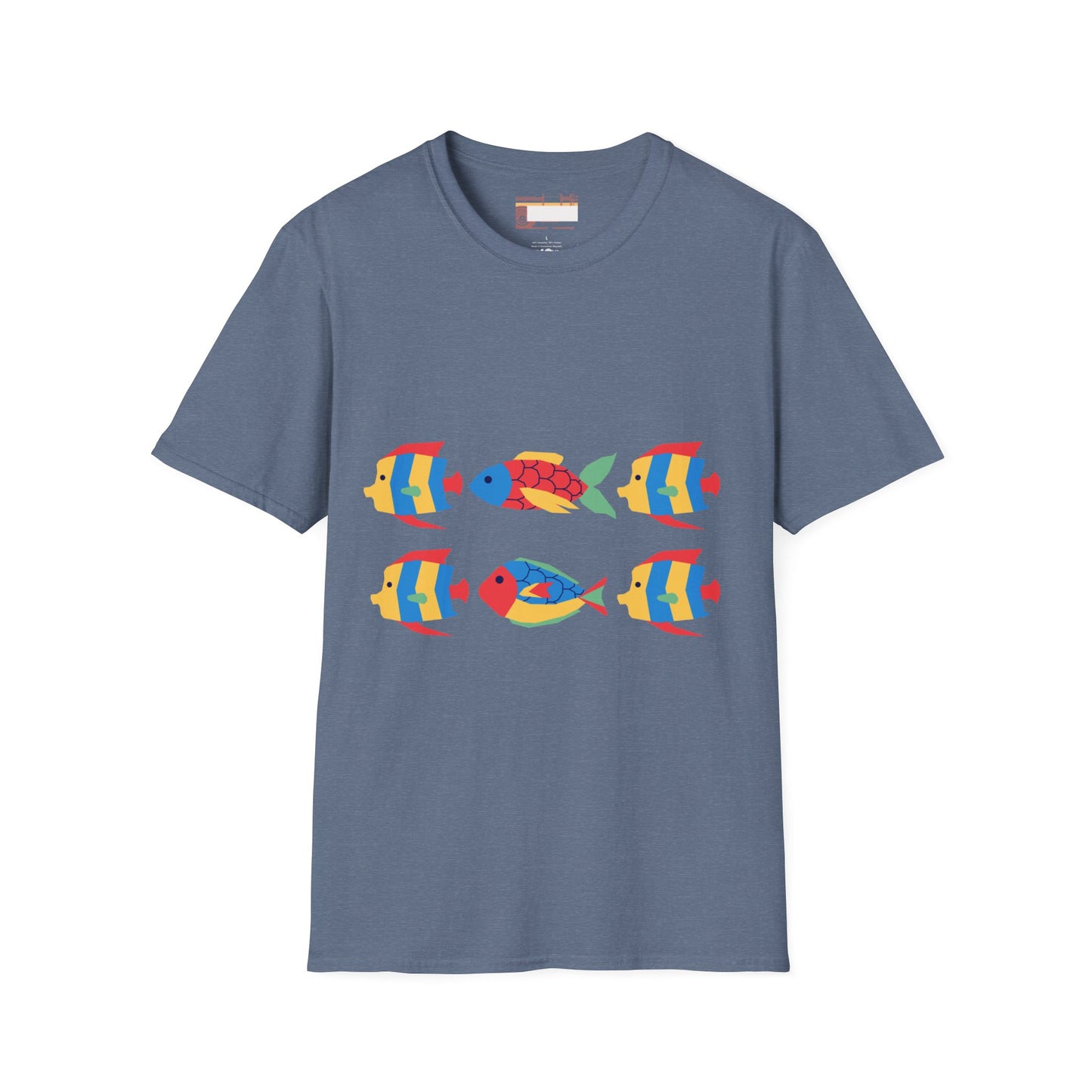 Graphic Designed Comfort Unisex Colored Fish T-shirt