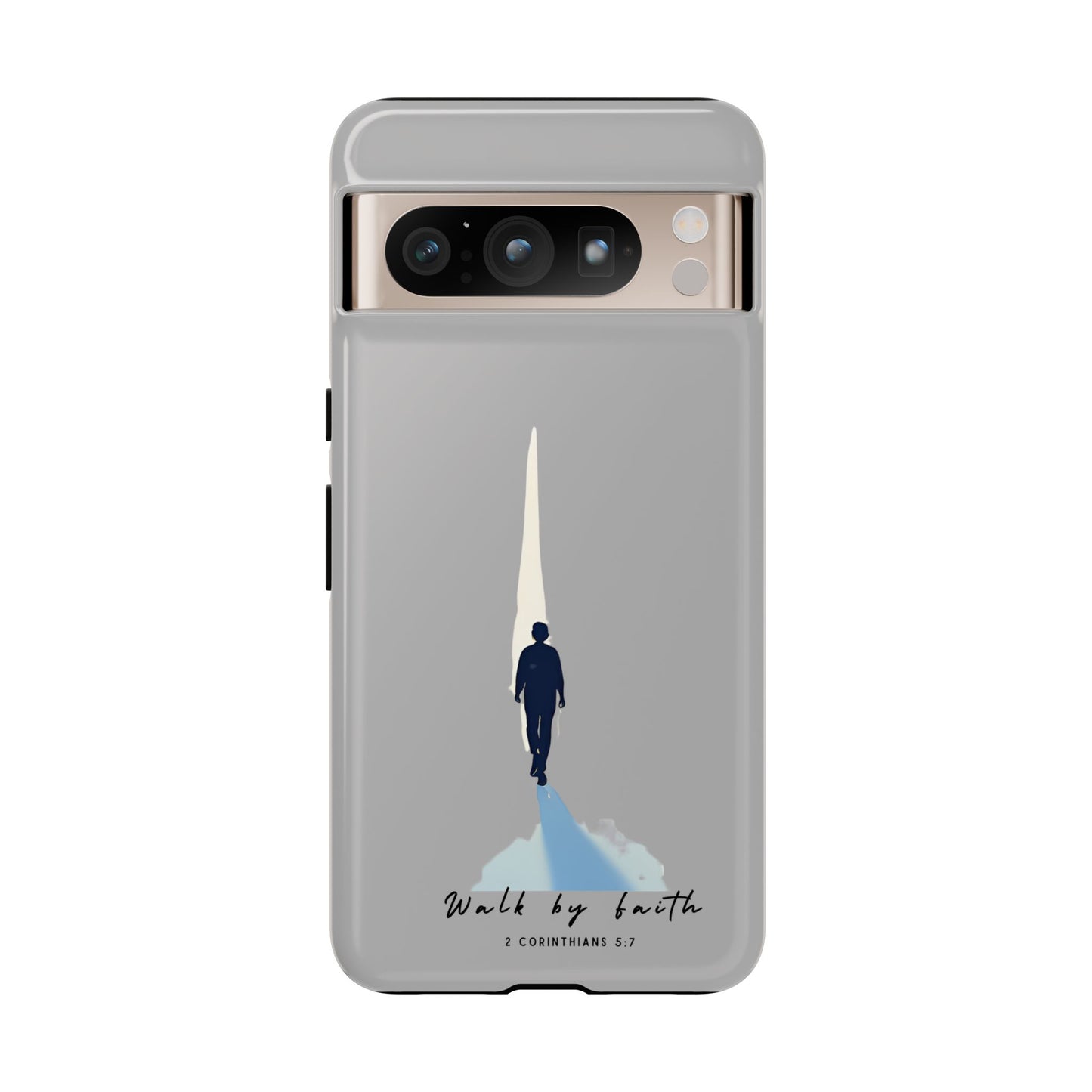 Inspirational Tough Phone Case - "Walk by Faith" Design - Bible Verse Phone Protection