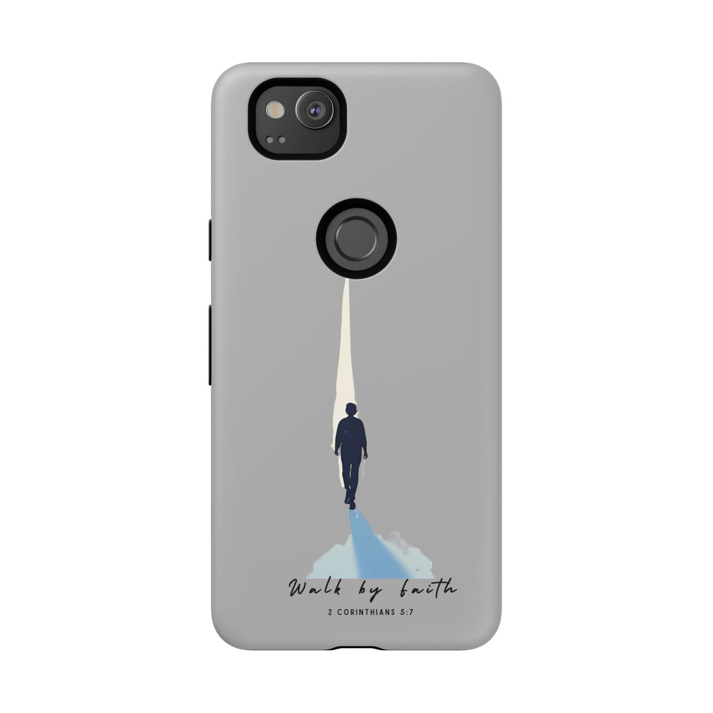 Inspirational Tough Phone Case - "Walk by Faith" Design - Bible Verse Phone Protection