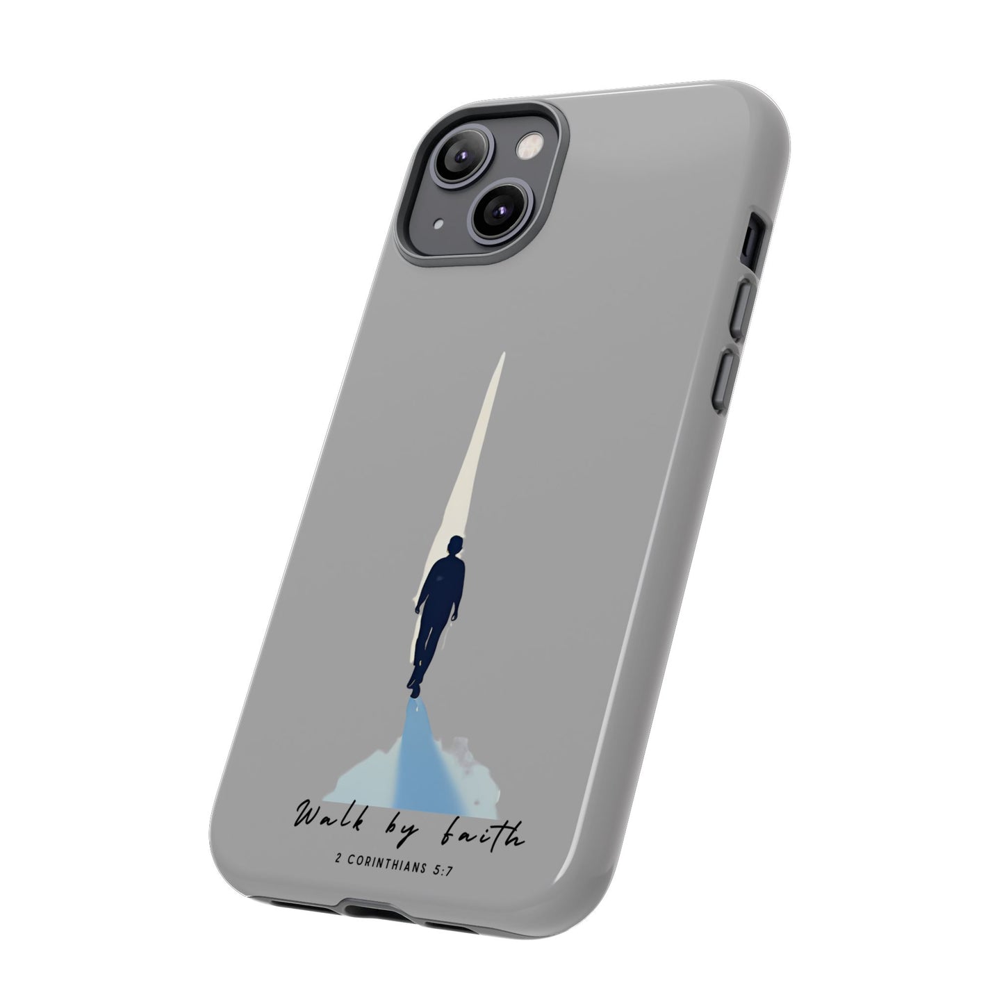 Inspirational Tough Phone Case - "Walk by Faith" Design - Bible Verse Phone Protection