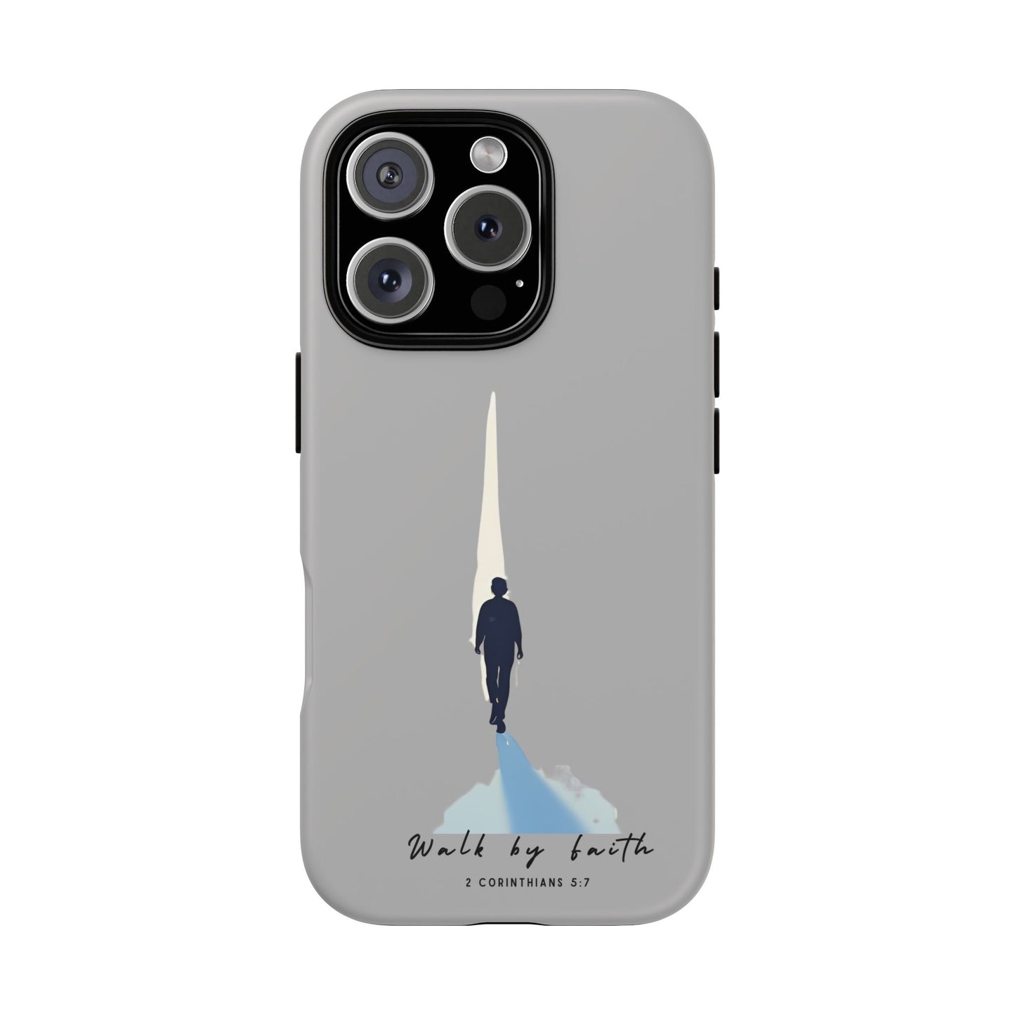 Inspirational Tough Phone Case - "Walk by Faith" Design - Bible Verse Phone Protection
