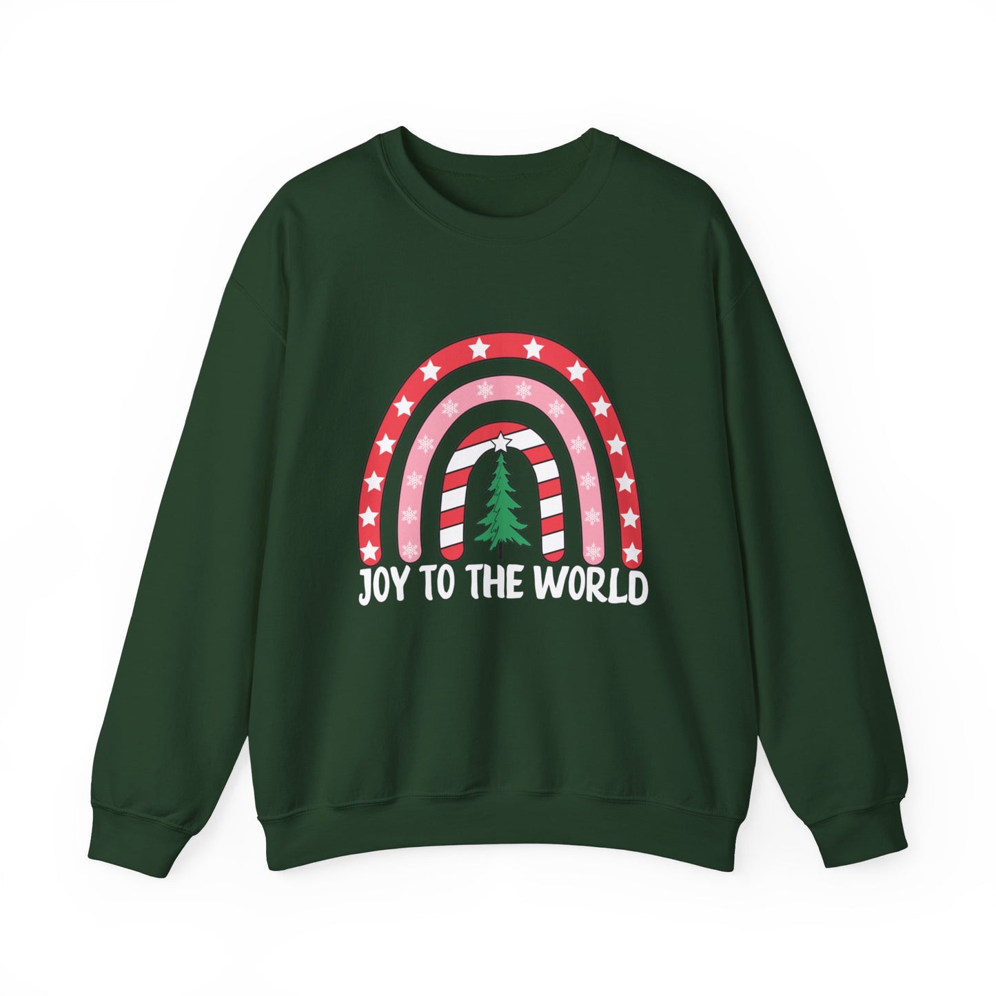 Graphic Designed Holiday Christmas Joy To The World Unisex Crewneck Sweatshirt
