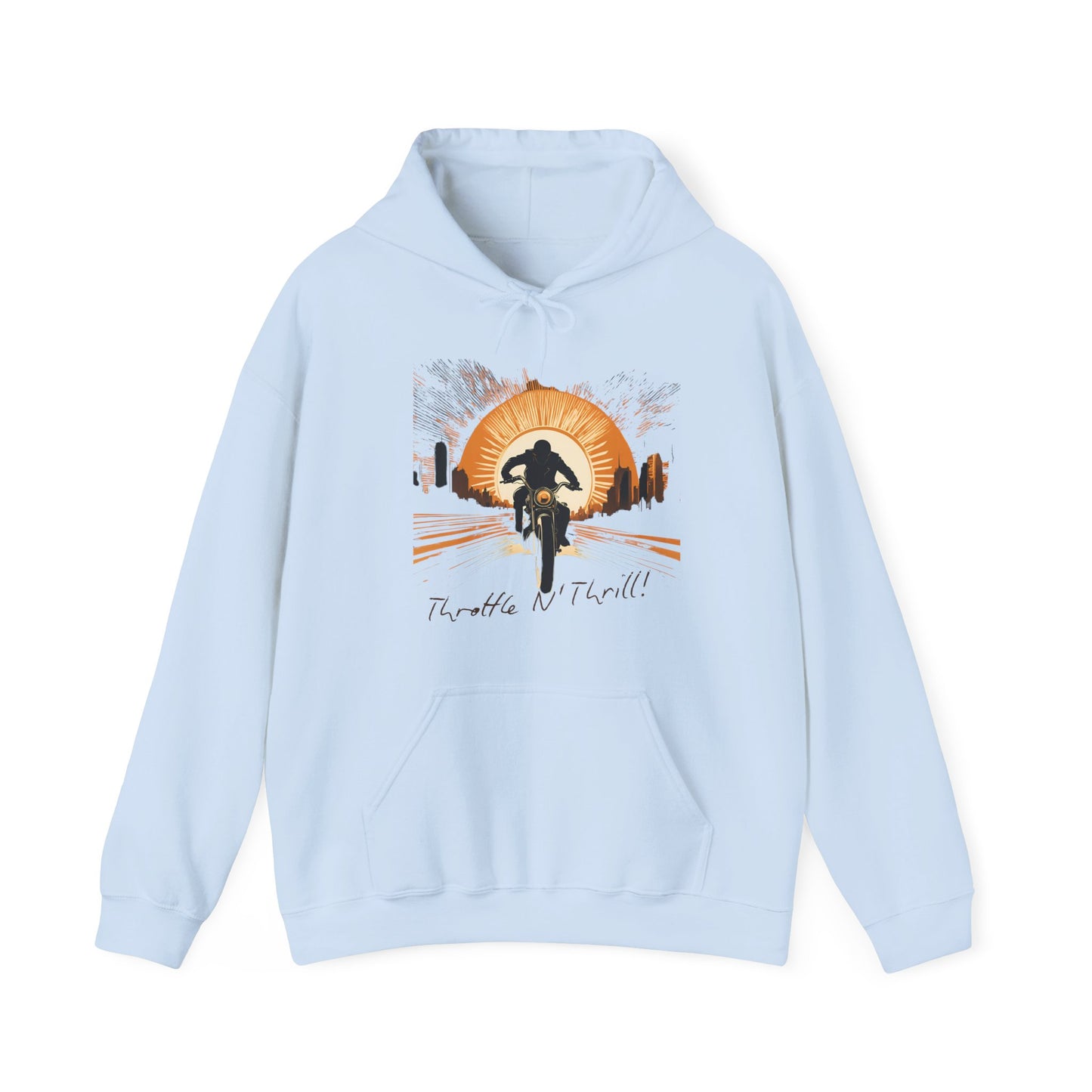 Graphic Unisex Heavy Blend Throttle and Thrill Bikers Graphic Hoodie