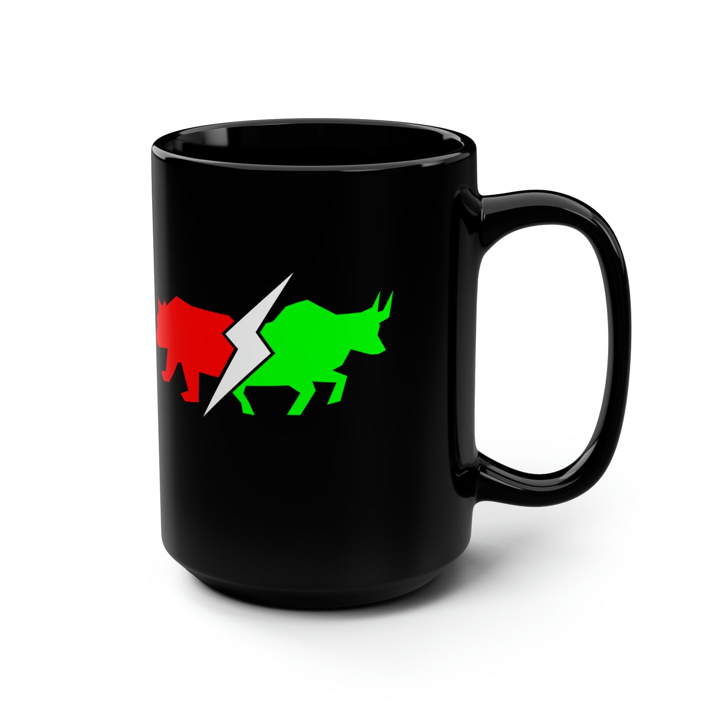 Bullish And Bearish (Stock Market) Black Mug 15oz