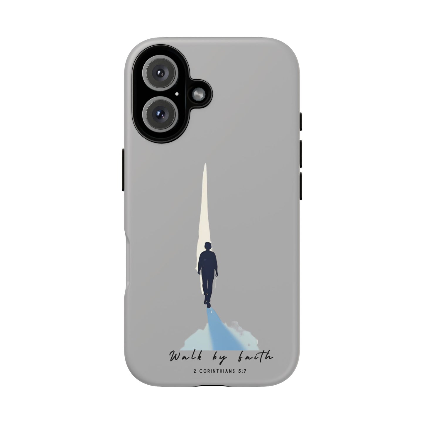 Inspirational Tough Phone Case - "Walk by Faith" Design - Bible Verse Phone Protection