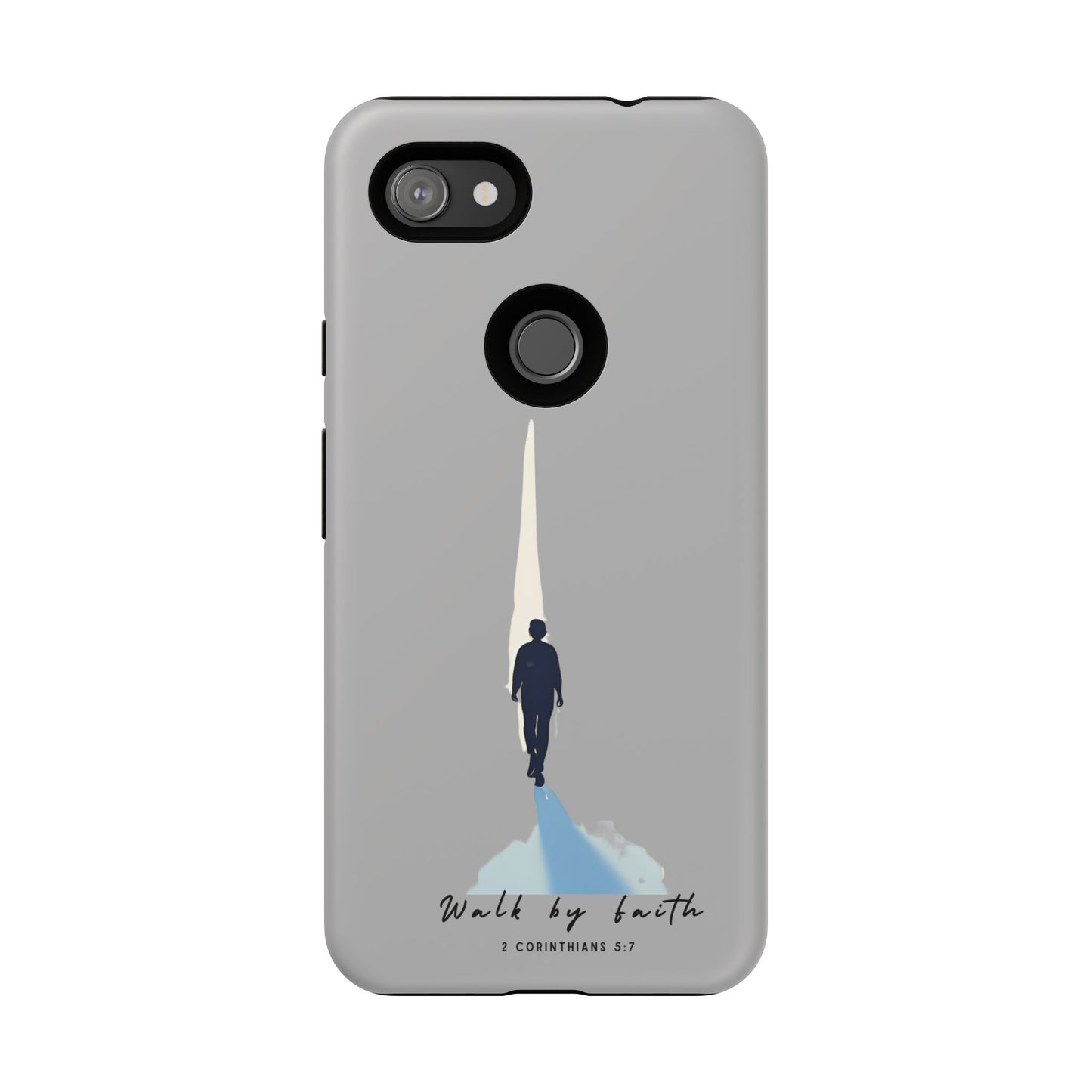 Inspirational Tough Phone Case - "Walk by Faith" Design - Bible Verse Phone Protection