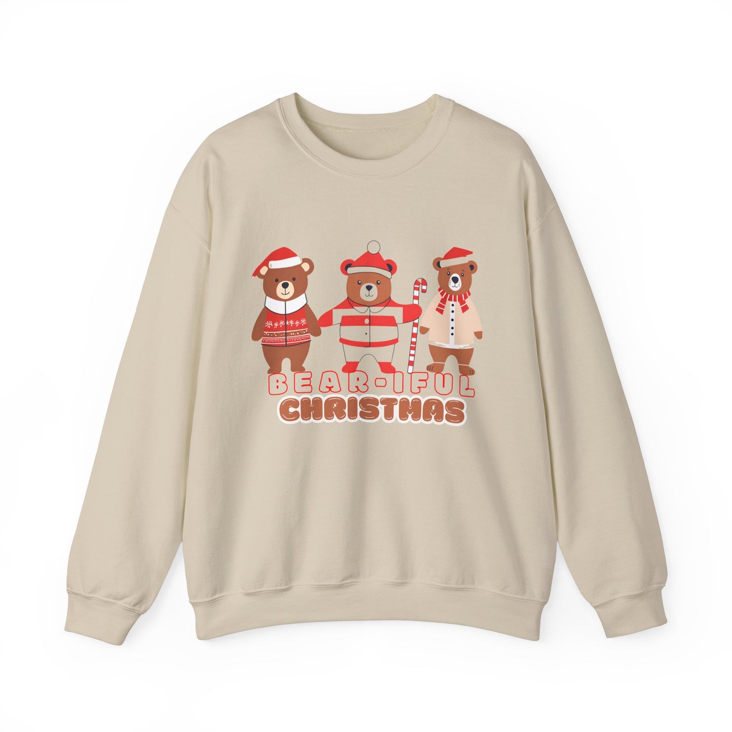 Graphic Designed Holiday Christmas "Bear-iful Christmas"Unisex Crewneck Sweatshirt