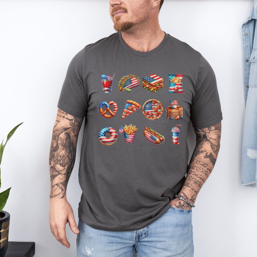 American Independence July 4th Food Items Ultimate Comfort Unisex Funny T-shirt