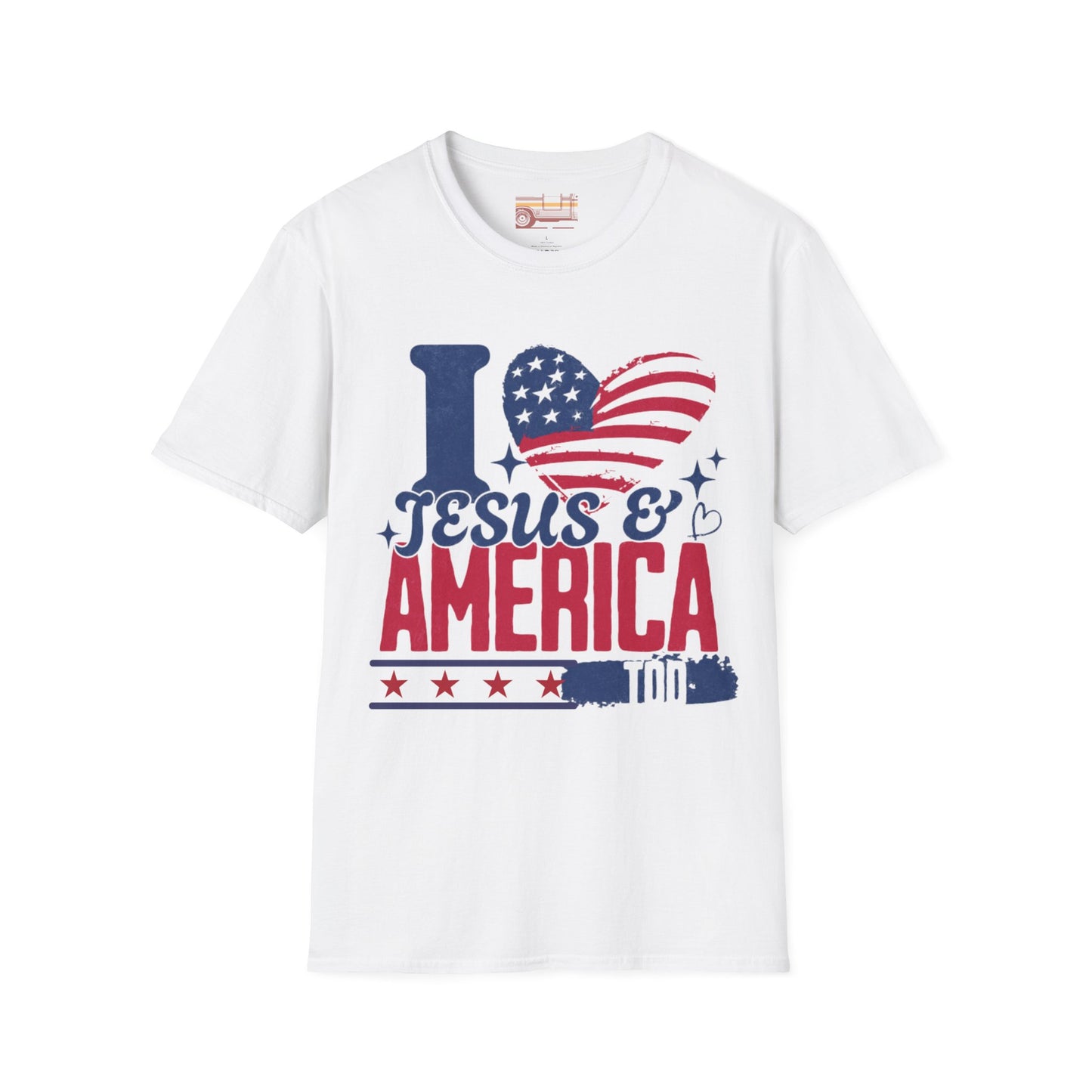 Graphic I Love Jesus and America Too, July 4th Ultimate Comfort Unisex T-shirt