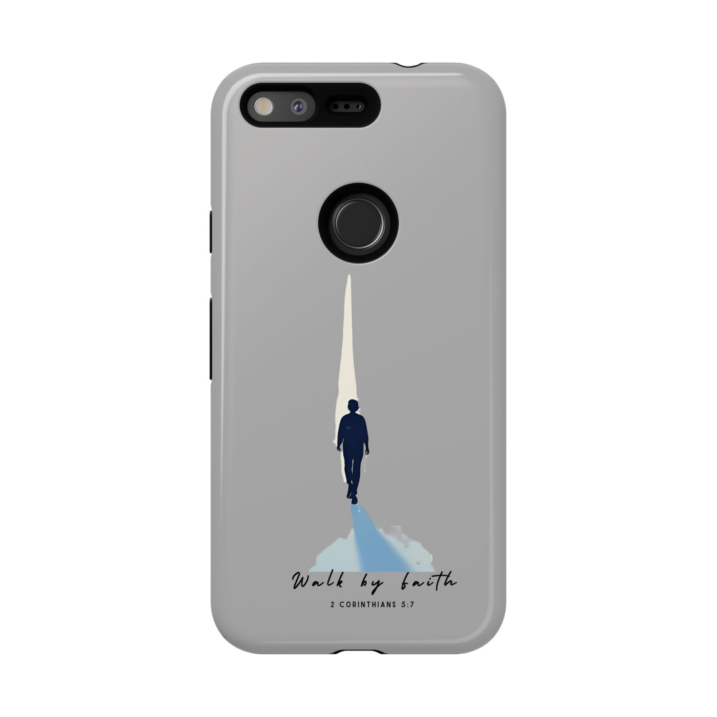 Inspirational Tough Phone Case - "Walk by Faith" Design - Bible Verse Phone Protection