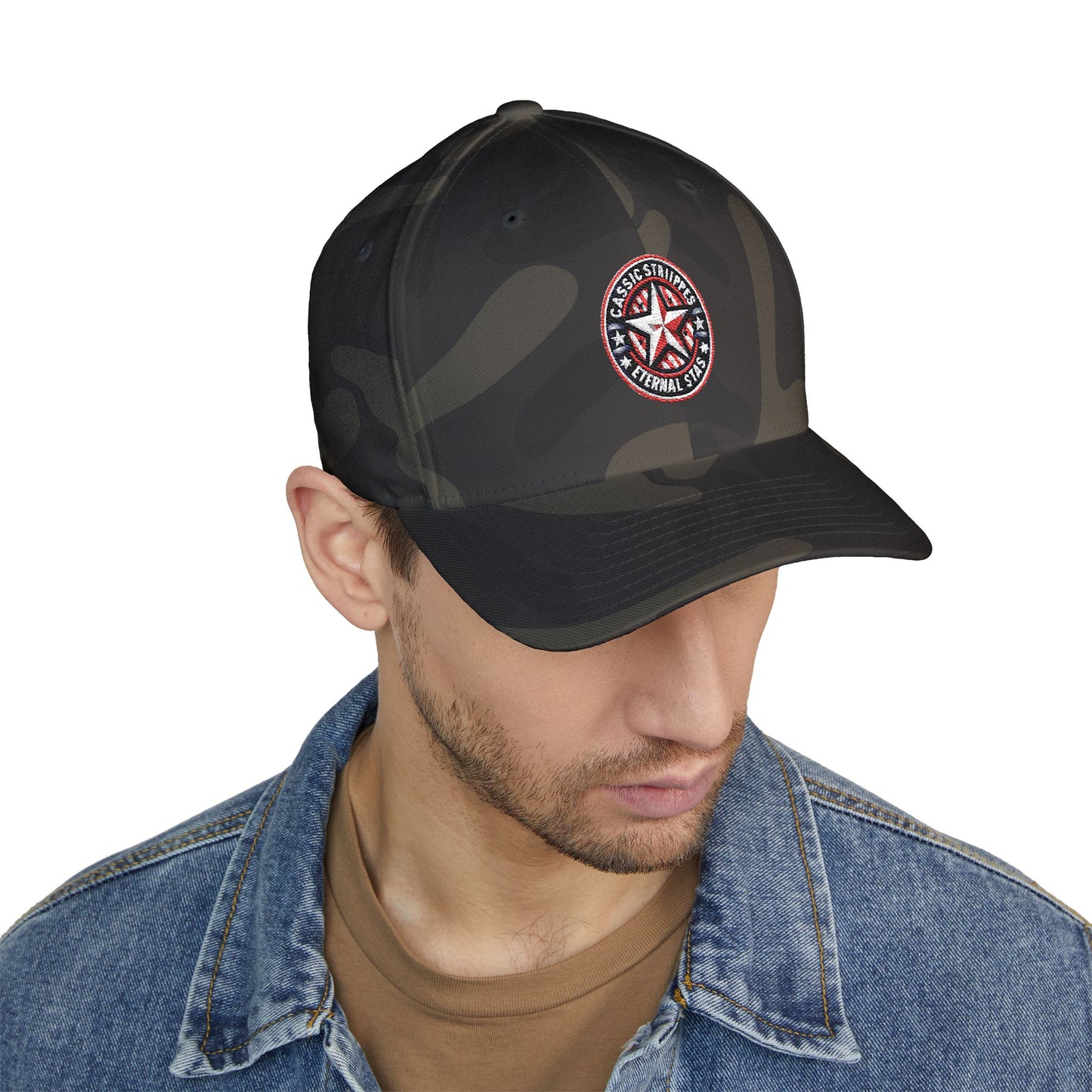 US Flag Day Camo Embroidered Patriotic Cap