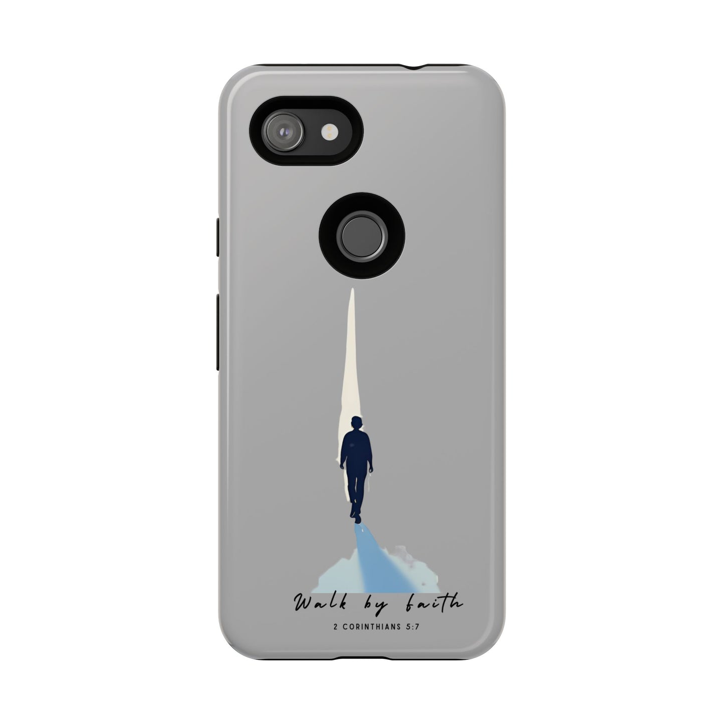 Inspirational Tough Phone Case - "Walk by Faith" Design - Bible Verse Phone Protection