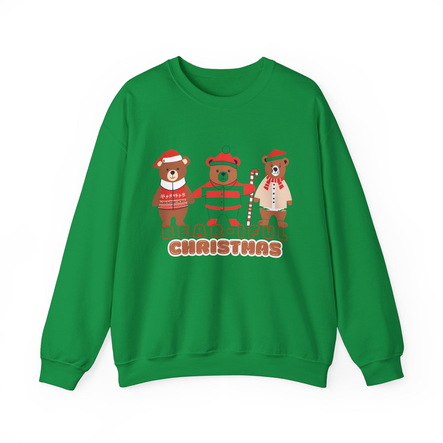 Graphic Designed Holiday Christmas "Bear-iful Christmas"Unisex Crewneck Sweatshirt