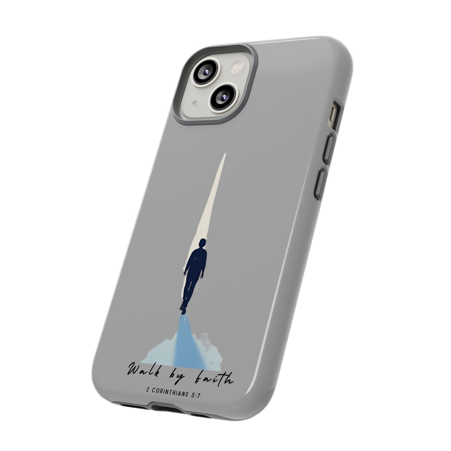 Inspirational Tough Phone Case - "Walk by Faith" Design - Bible Verse Phone Protection