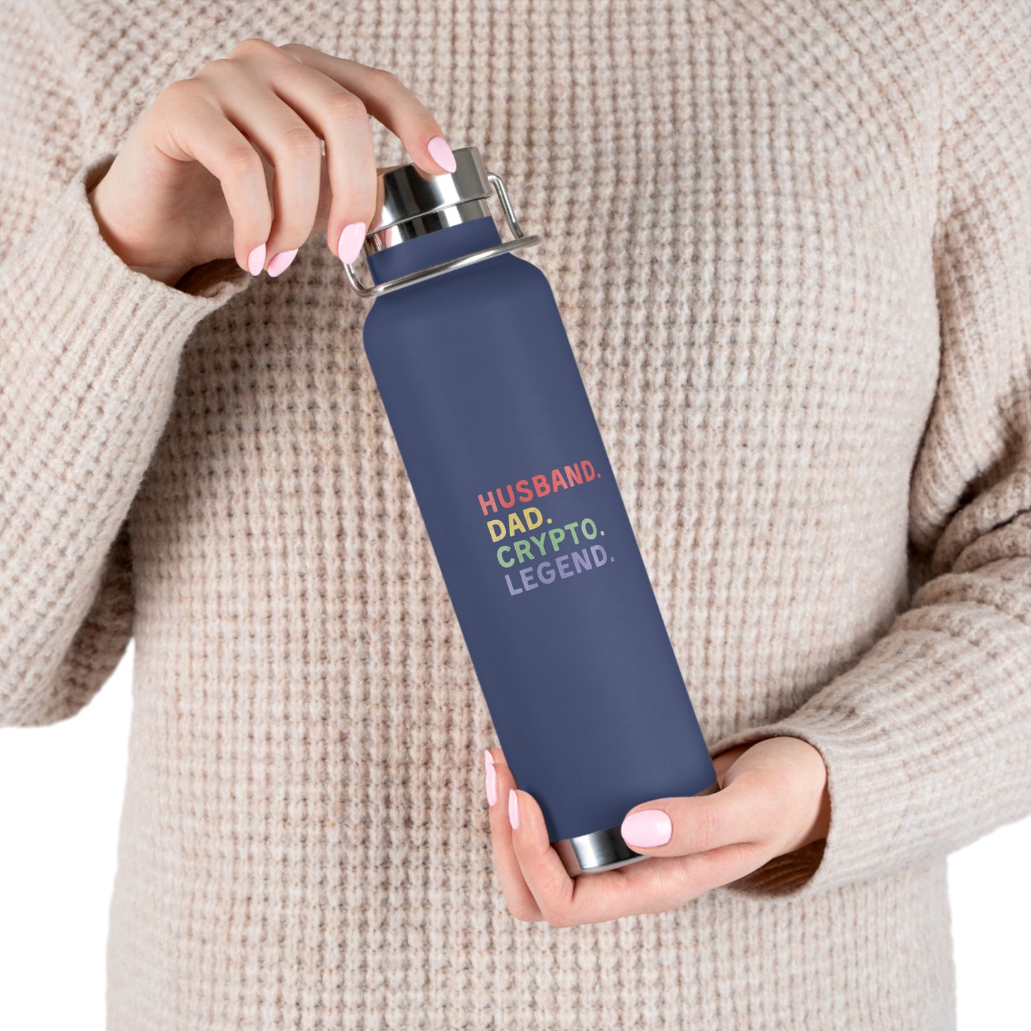 Husband Dad Crypto Legend Copper Vacuum Insulated Bottle, 22oz
