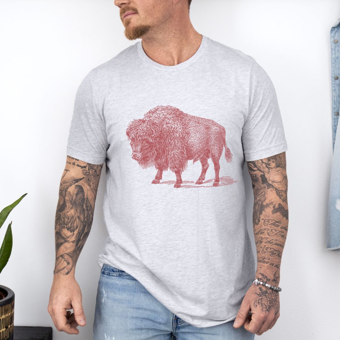 Minimalist Graphic Designed Animal Bison Ultimate Comfort Unisex T-shirt