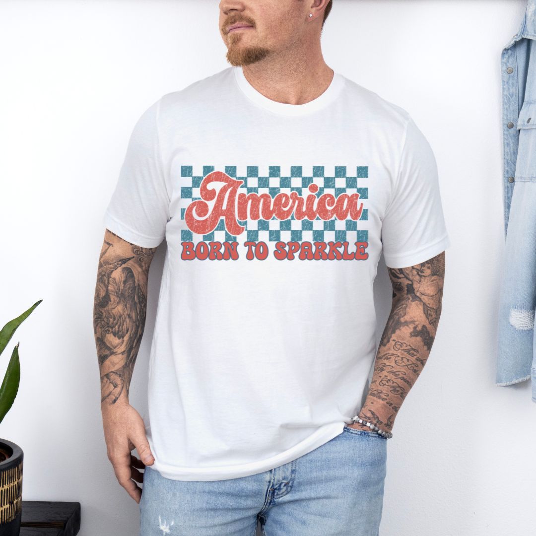 America Born To Sparkle Ultimate Comfort Unisex Independent day July 4th T-shirt