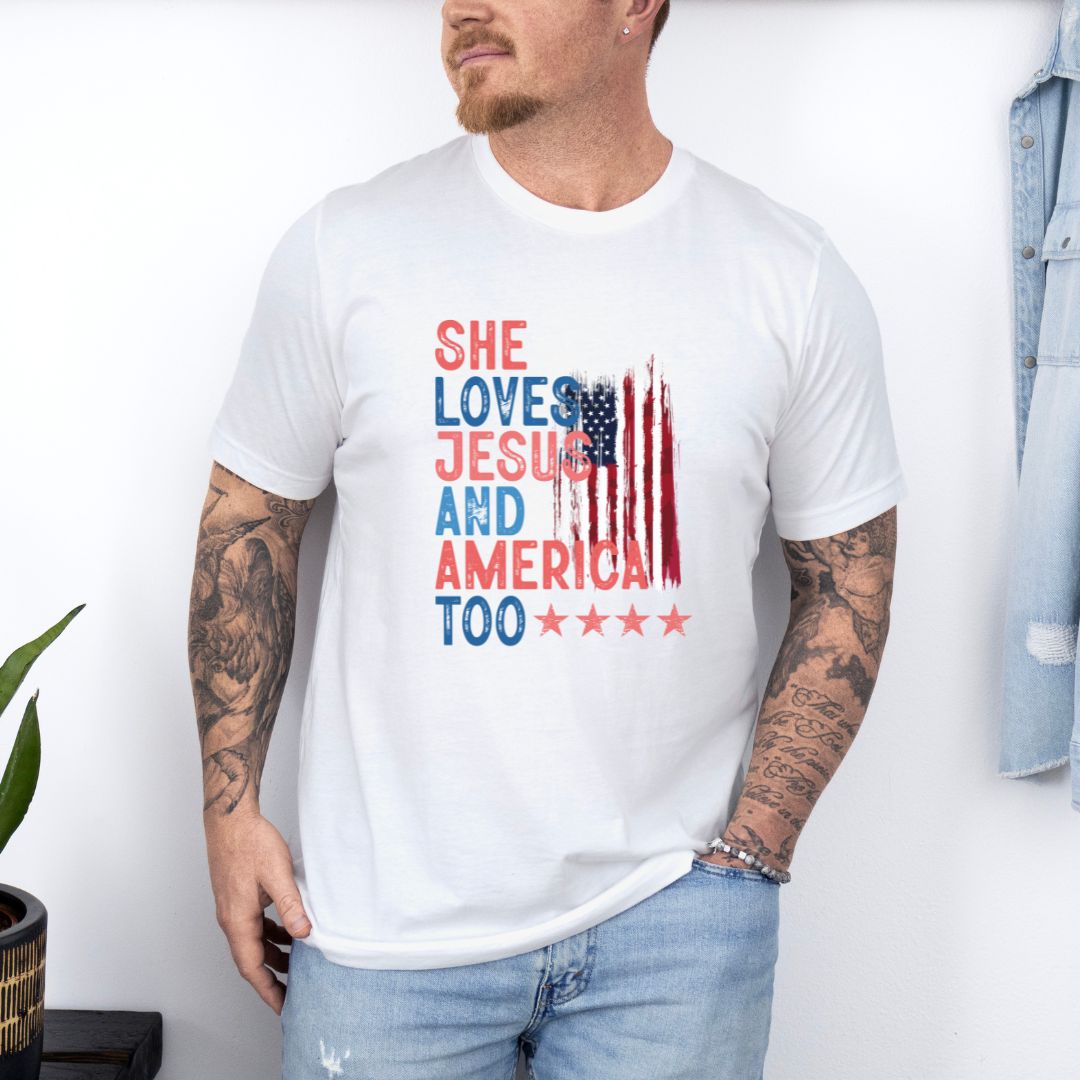 Christian American Ultimate Comfort Unisex Independent day July 4th T-shirt