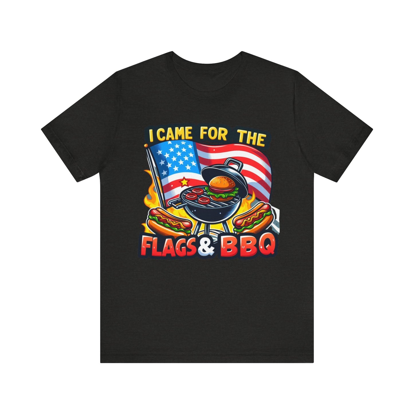 US Flag Day Commemorative Graphic T-shirts, Here for the Flag & BBQ Tee