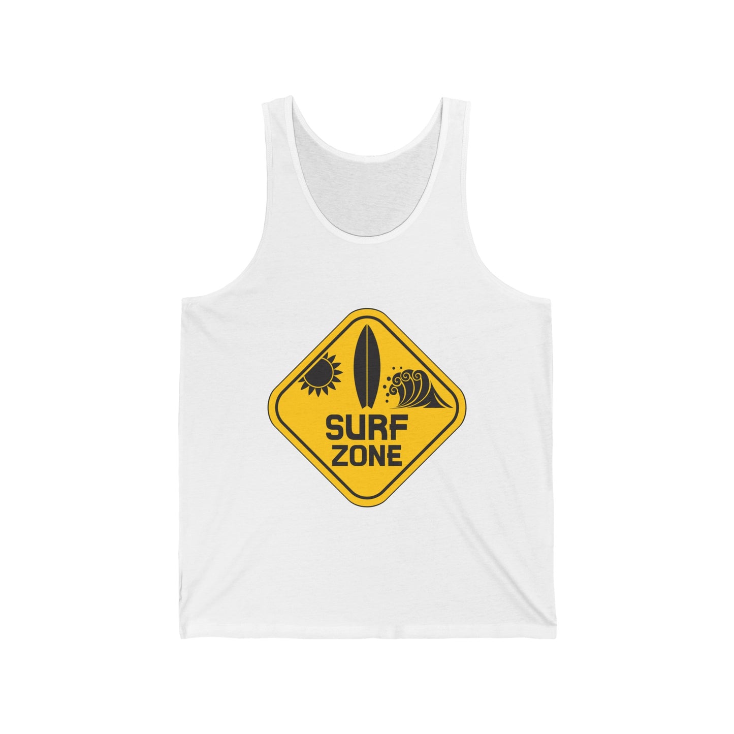 Beach Lovers Ultimate Comfort Styled Funny Unisex Surf Zone Summer Tank Top
