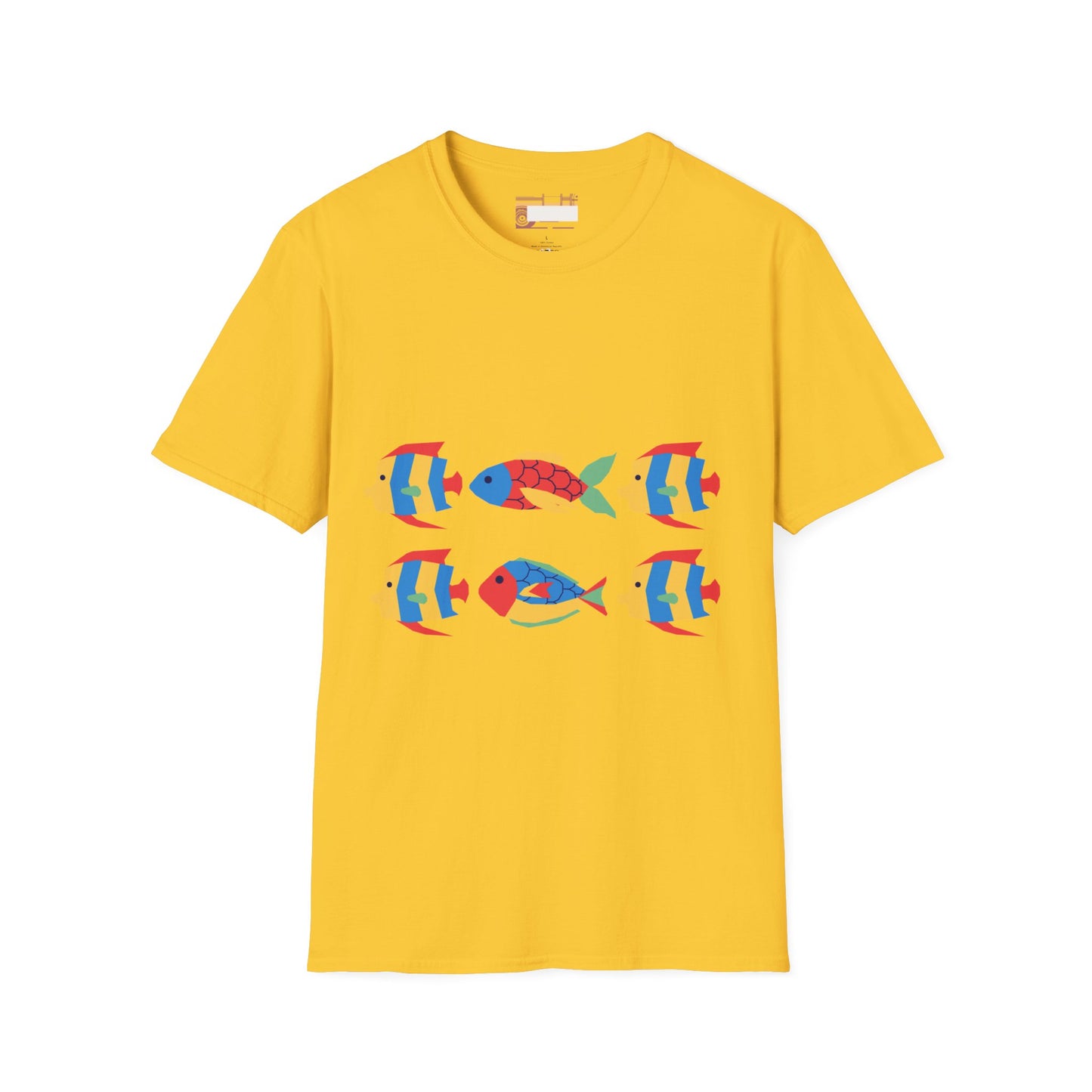 Graphic Designed Comfort Unisex Colored Fish T-shirt