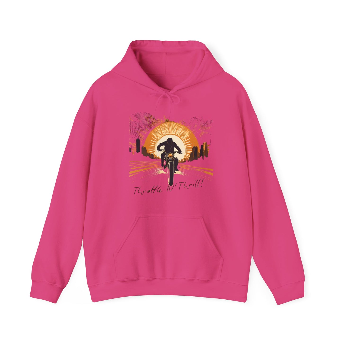 Graphic Unisex Heavy Blend Throttle and Thrill Bikers Graphic Hoodie