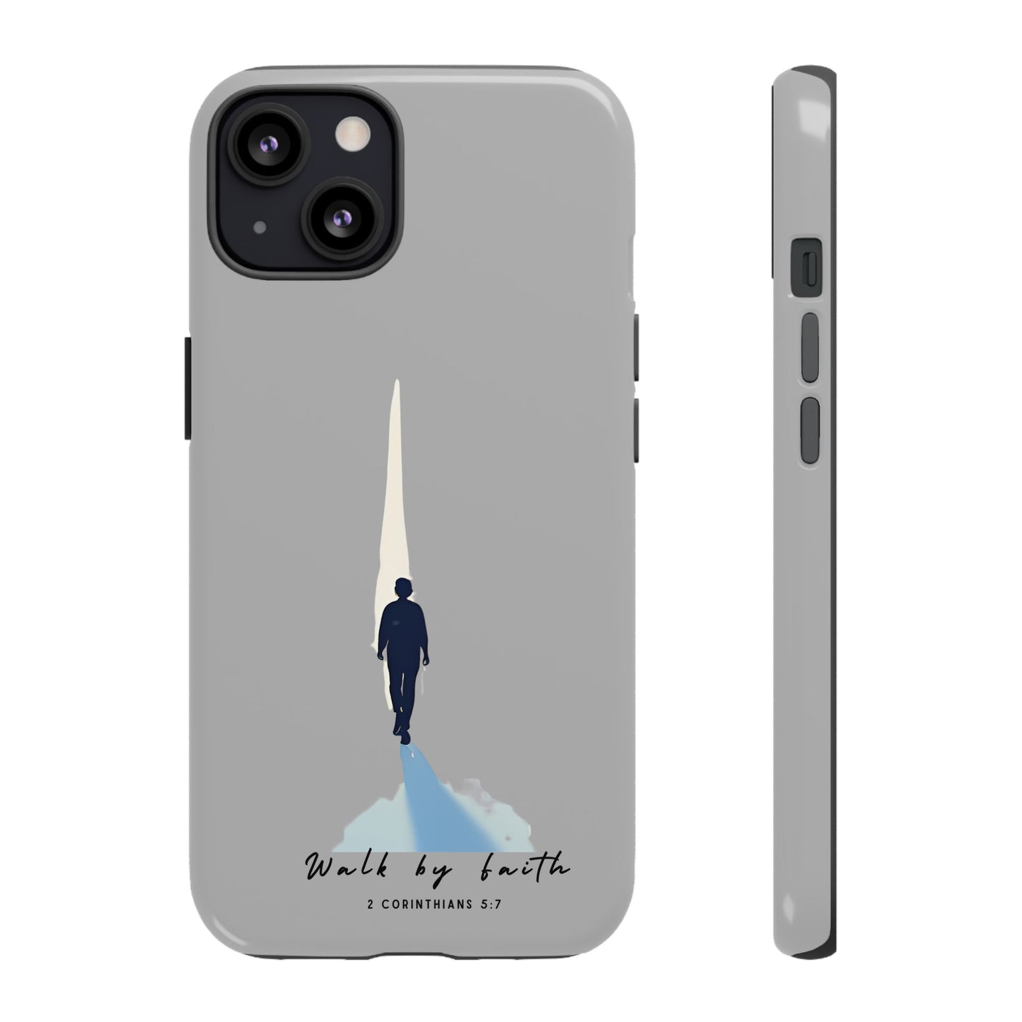Inspirational Tough Phone Case - "Walk by Faith" Design - Bible Verse Phone Protection