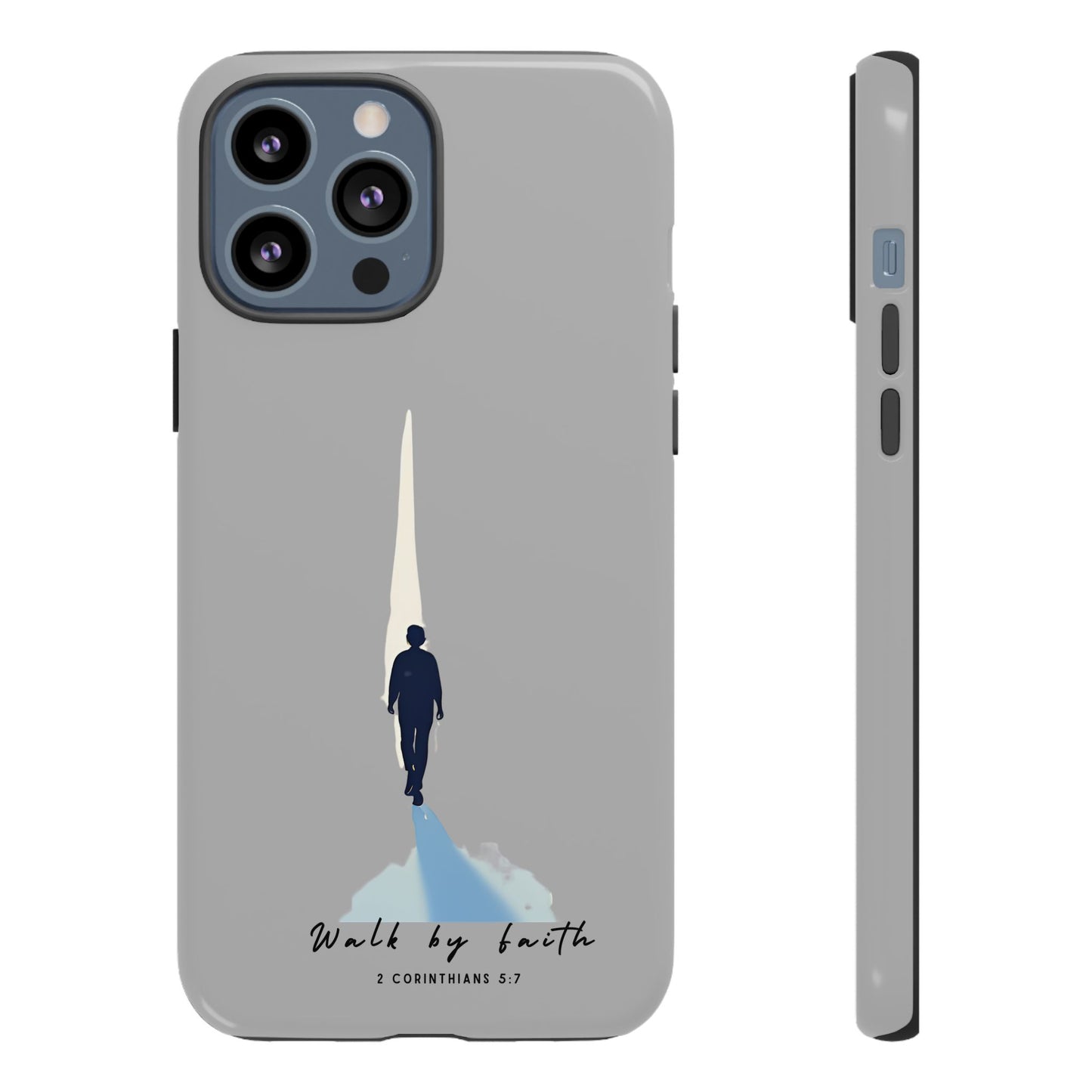 Inspirational Tough Phone Case - "Walk by Faith" Design - Bible Verse Phone Protection