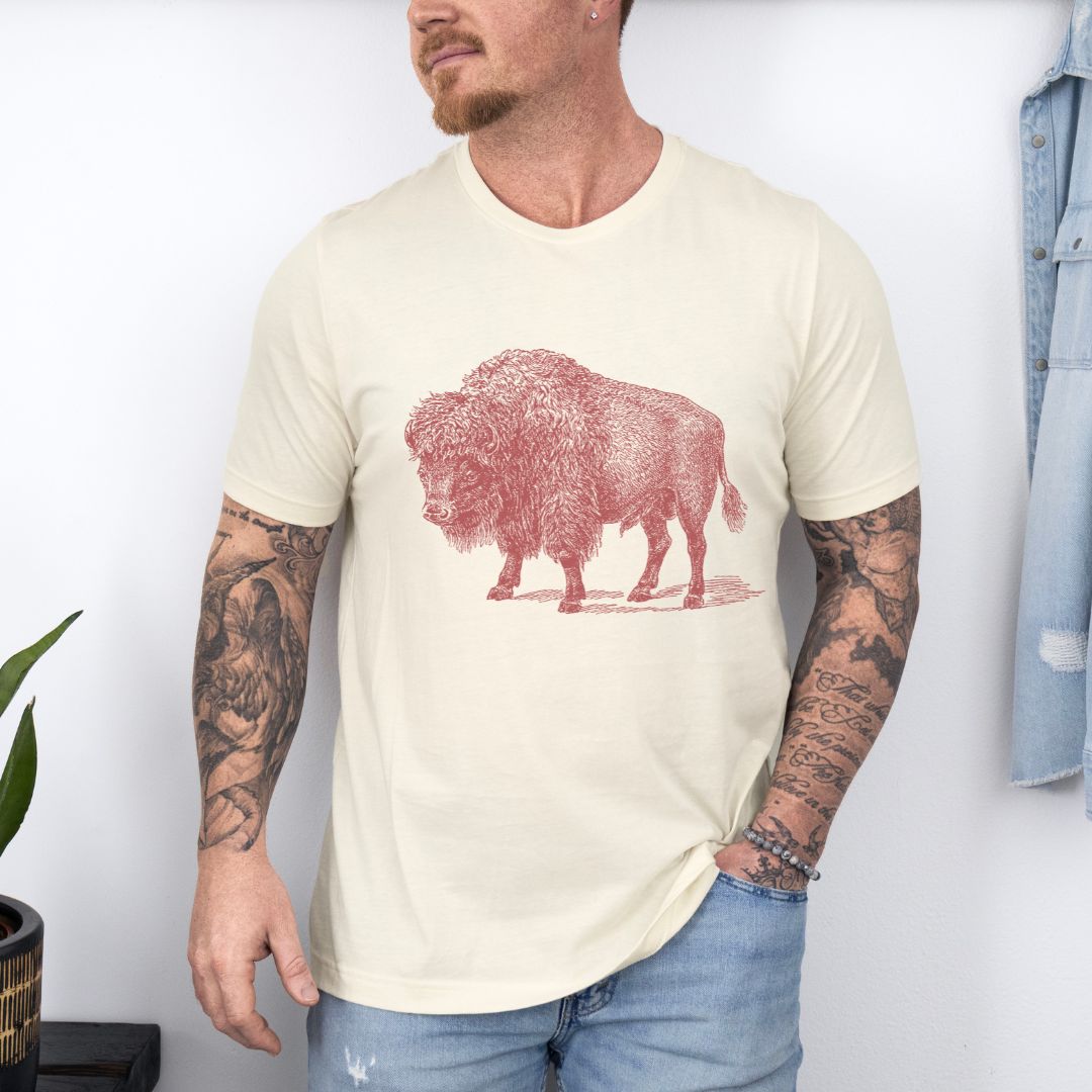 Minimalist Graphic Designed Animal Bison Ultimate Comfort Unisex T-shirt
