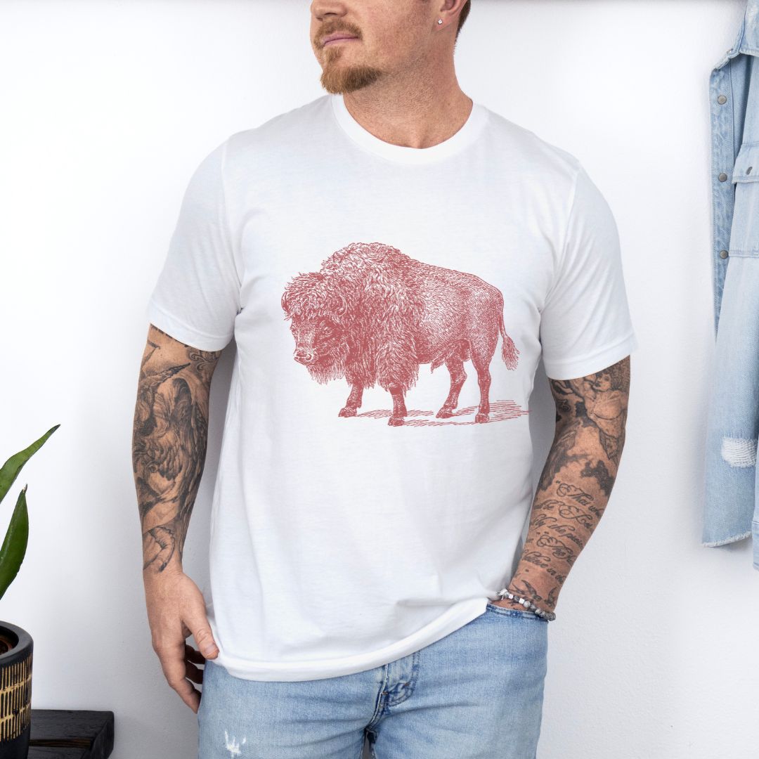 Minimalist Graphic Designed Animal Bison Ultimate Comfort Unisex T-shirt