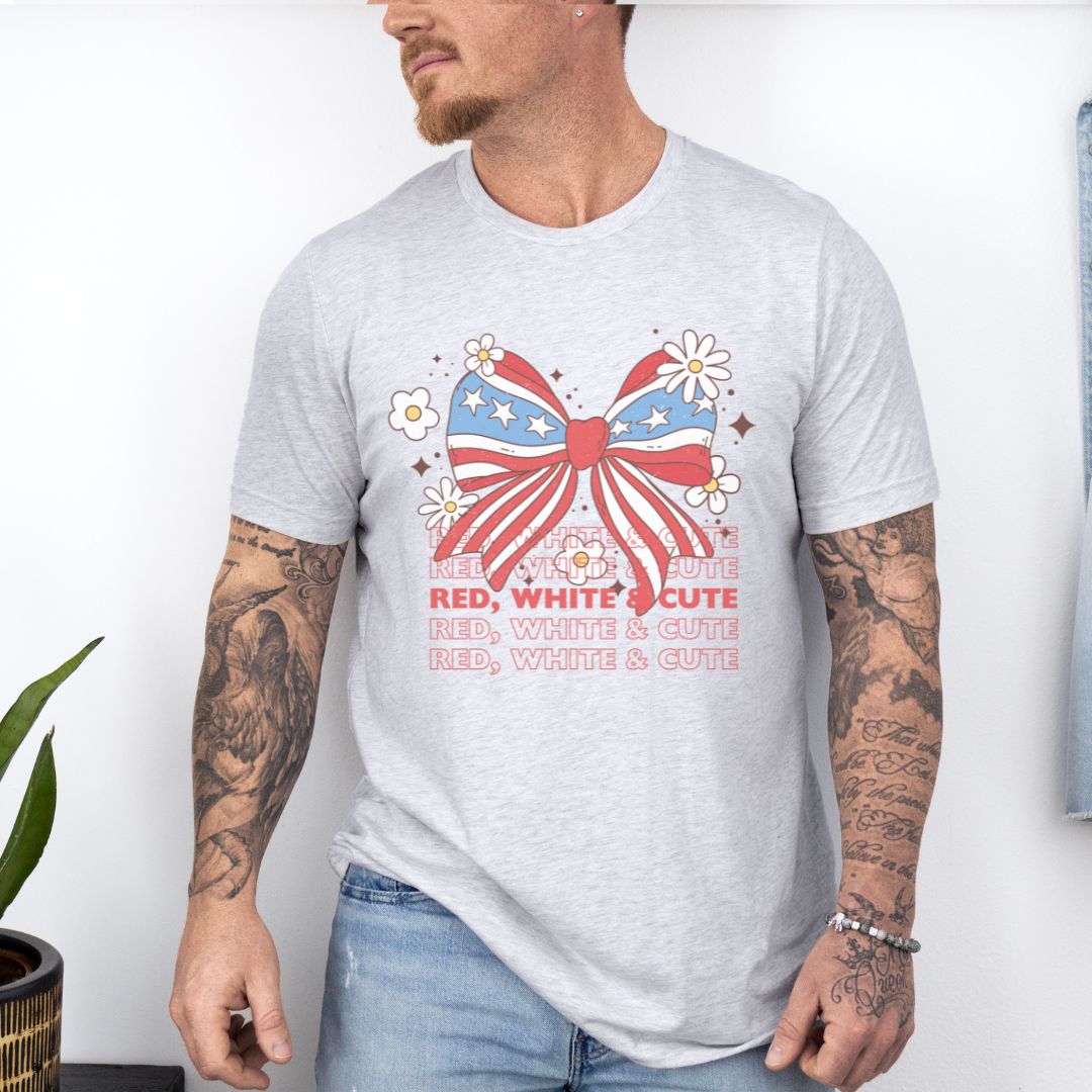 Red, White And Cute Ultimate Comfort Unisex Independent day July 4th T-shirt