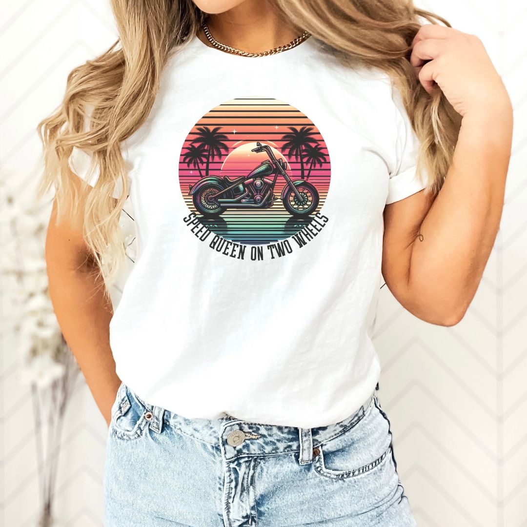 Speed Queen On Two Wheels Ultimate Comfort Styled Graphic T-shirt