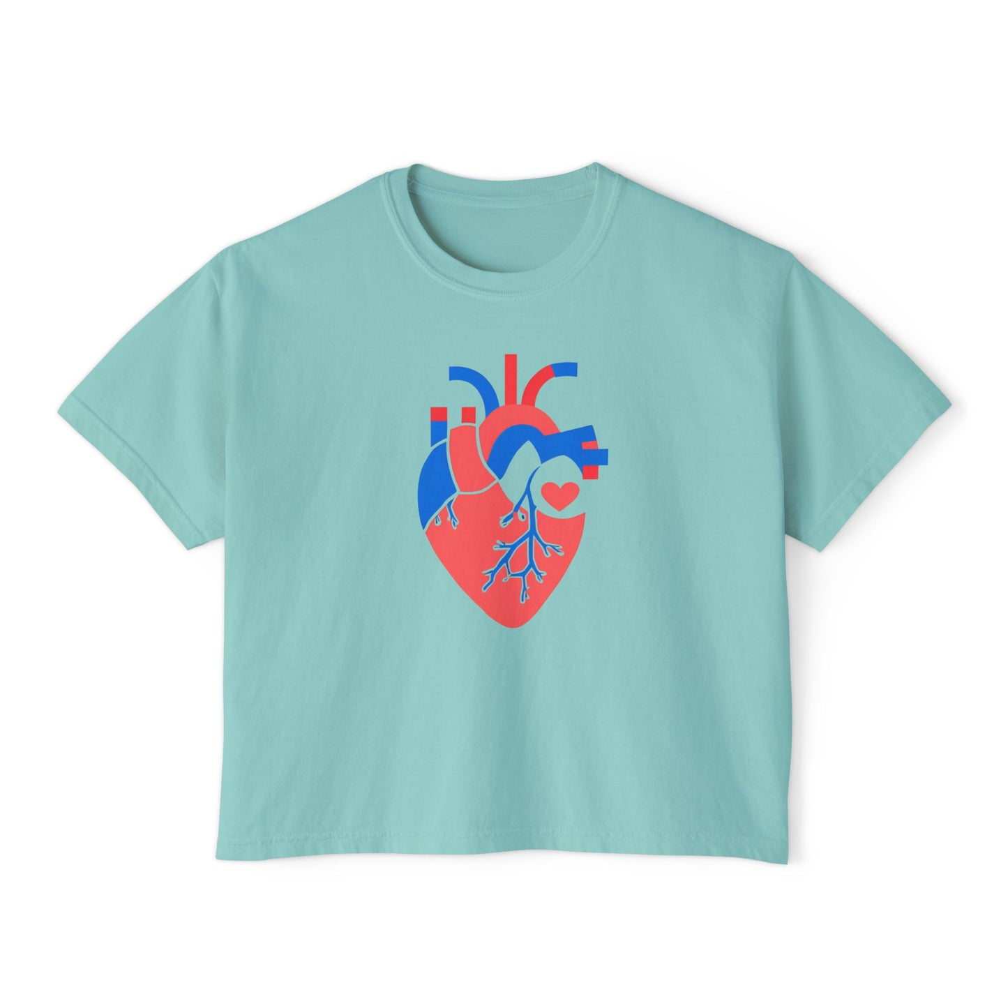 Graphic Heartfelt Women's Boxy Tee - Casual Love Design for Everyday Comfort
