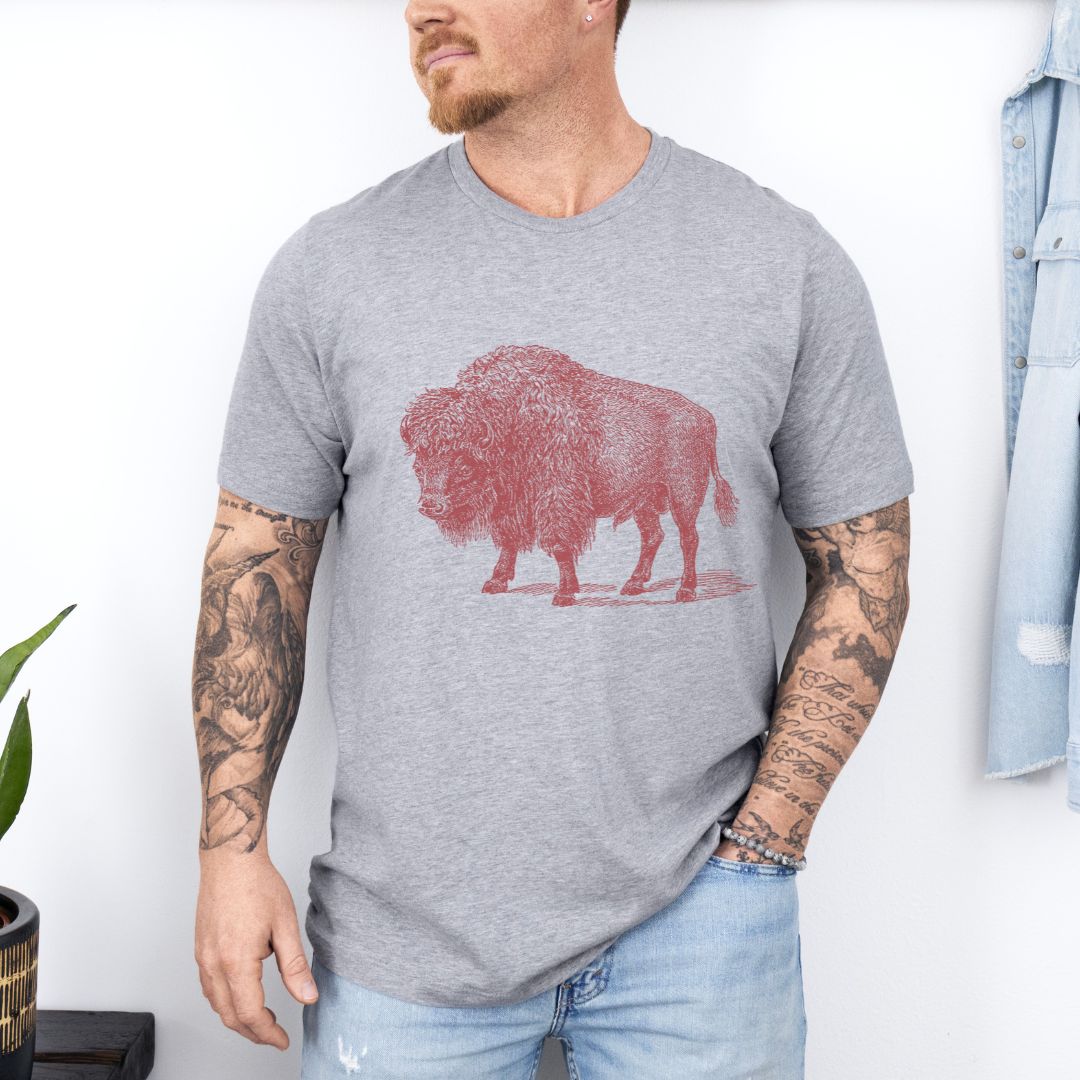 Minimalist Graphic Designed Animal Bison Ultimate Comfort Unisex T-shirt