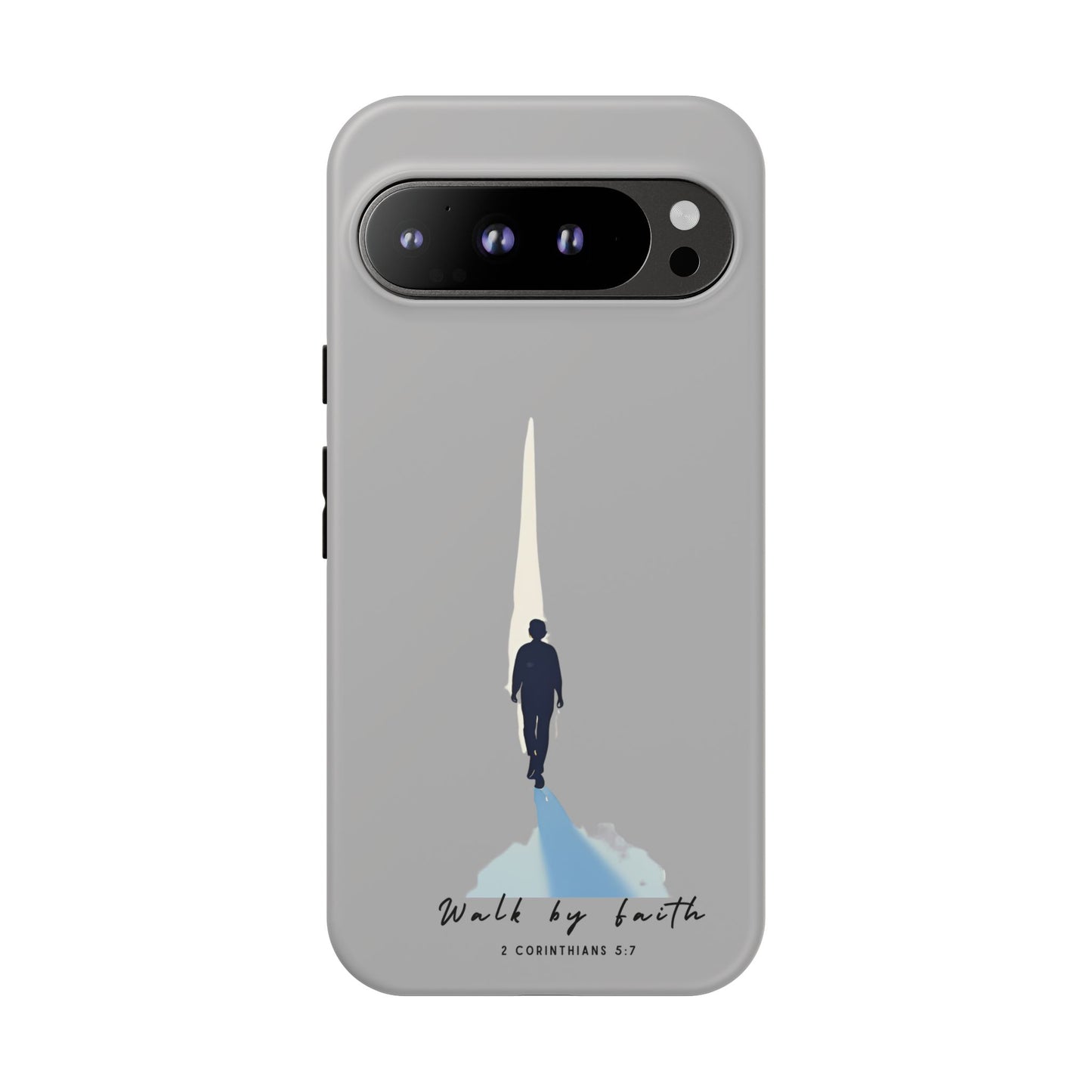 Inspirational Tough Phone Case - "Walk by Faith" Design - Bible Verse Phone Protection