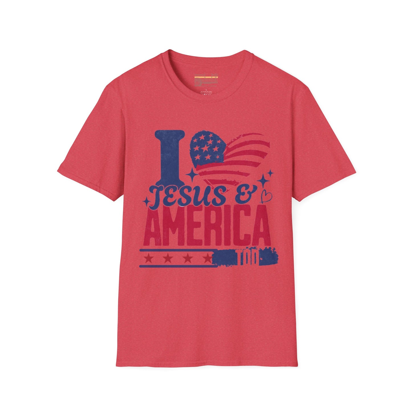Graphic I Love Jesus and America Too, July 4th Ultimate Comfort Unisex T-shirt