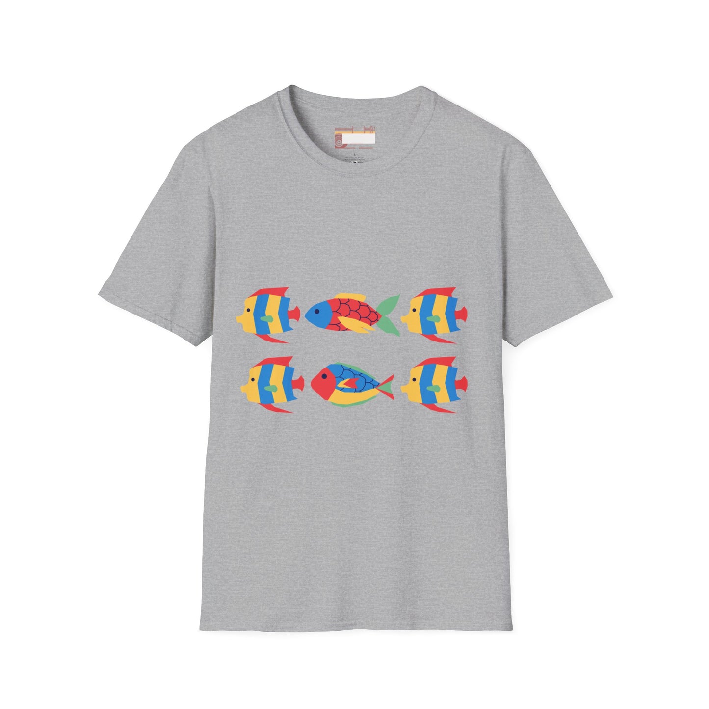 Graphic Designed Comfort Unisex Colored Fish T-shirt