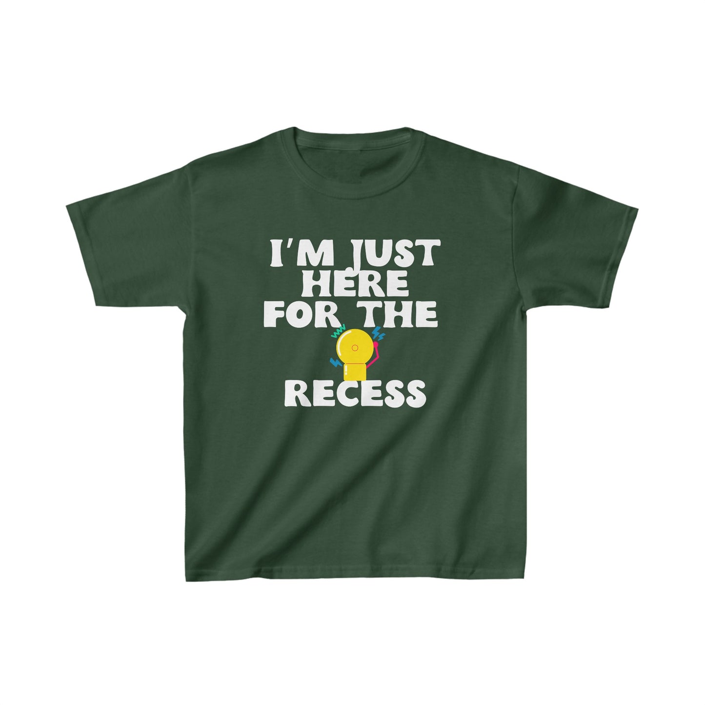 Graphic Kids Here For The Recess Designed Print T-shirts