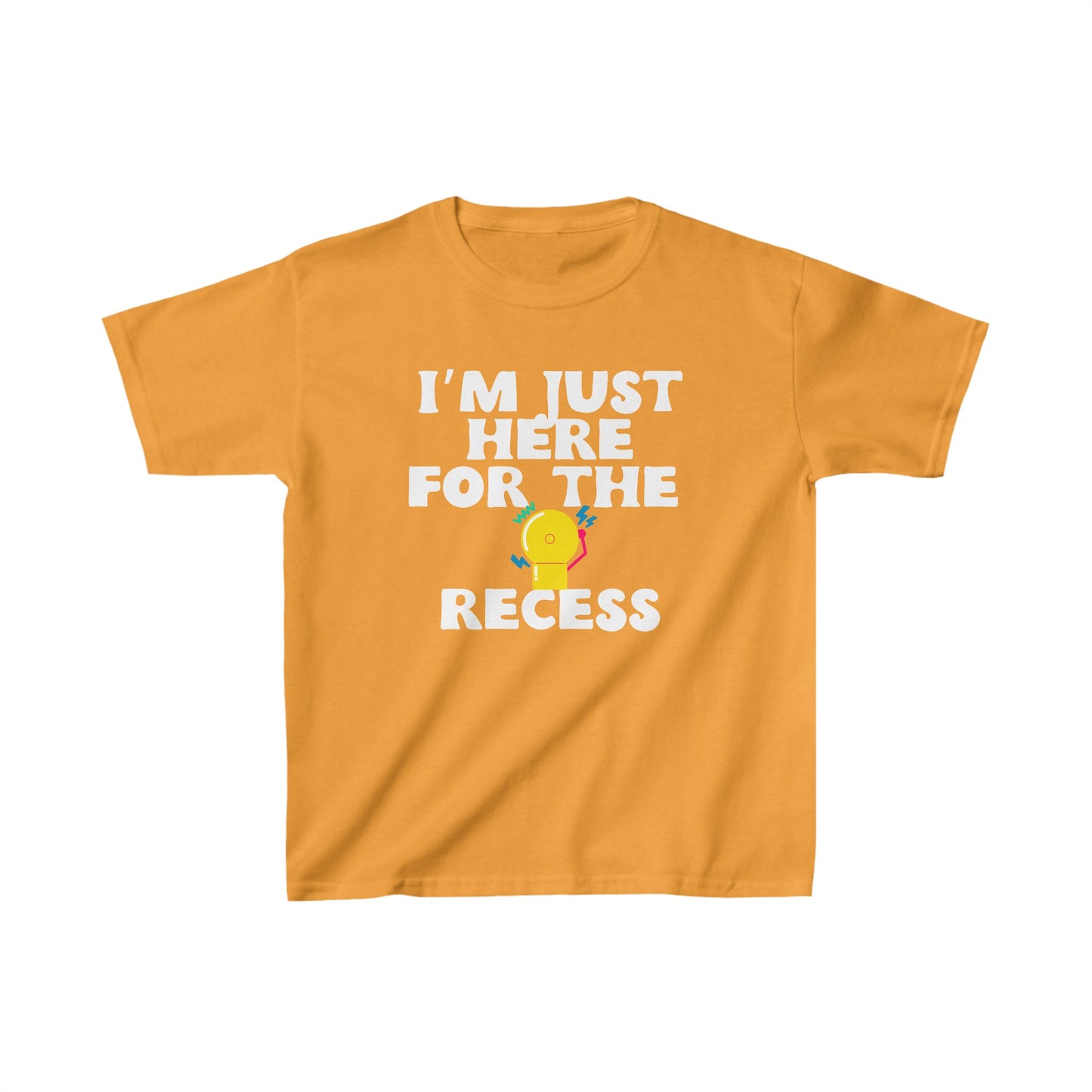 Graphic Kids Here For The Recess Designed Print T-shirts