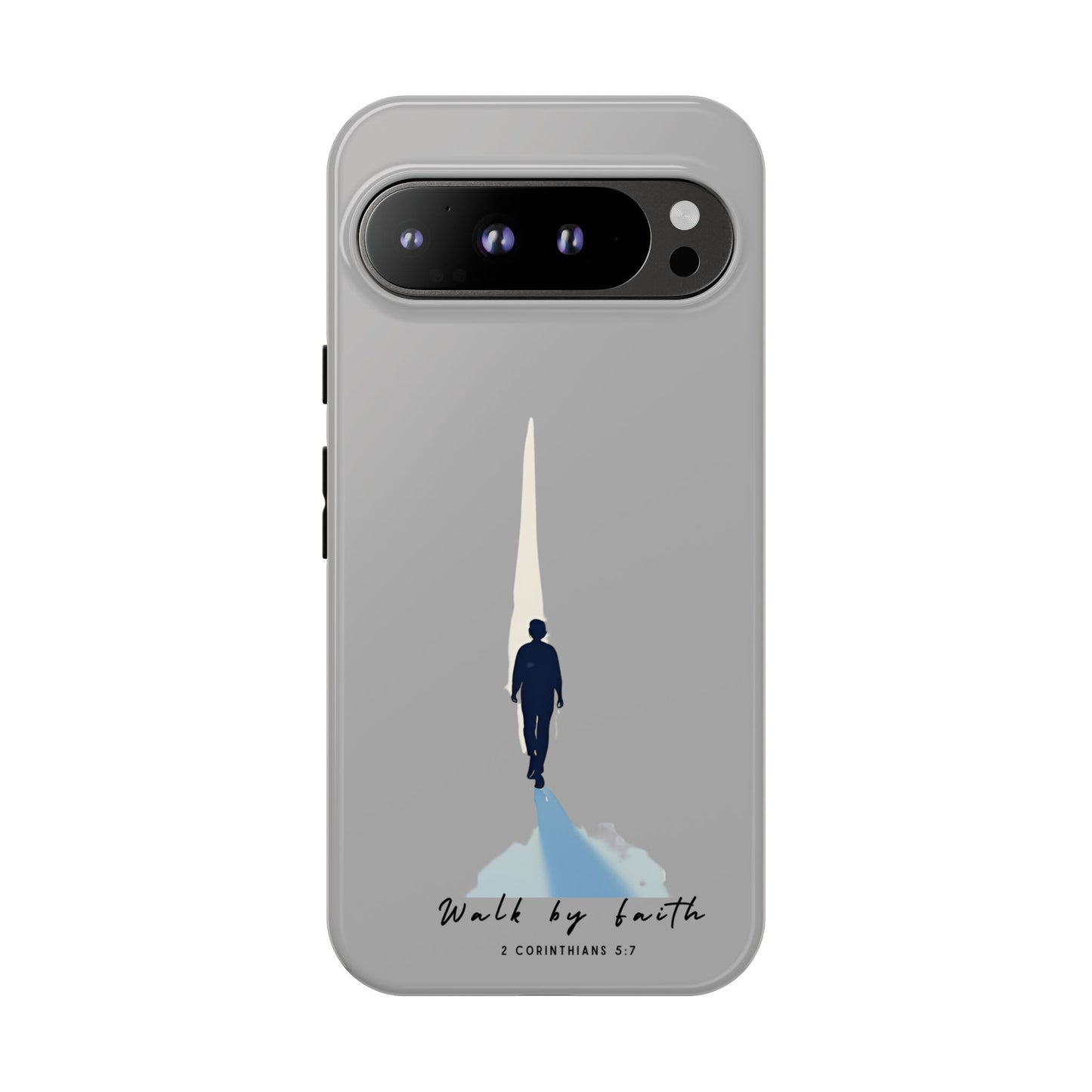 Inspirational Tough Phone Case - "Walk by Faith" Design - Bible Verse Phone Protection