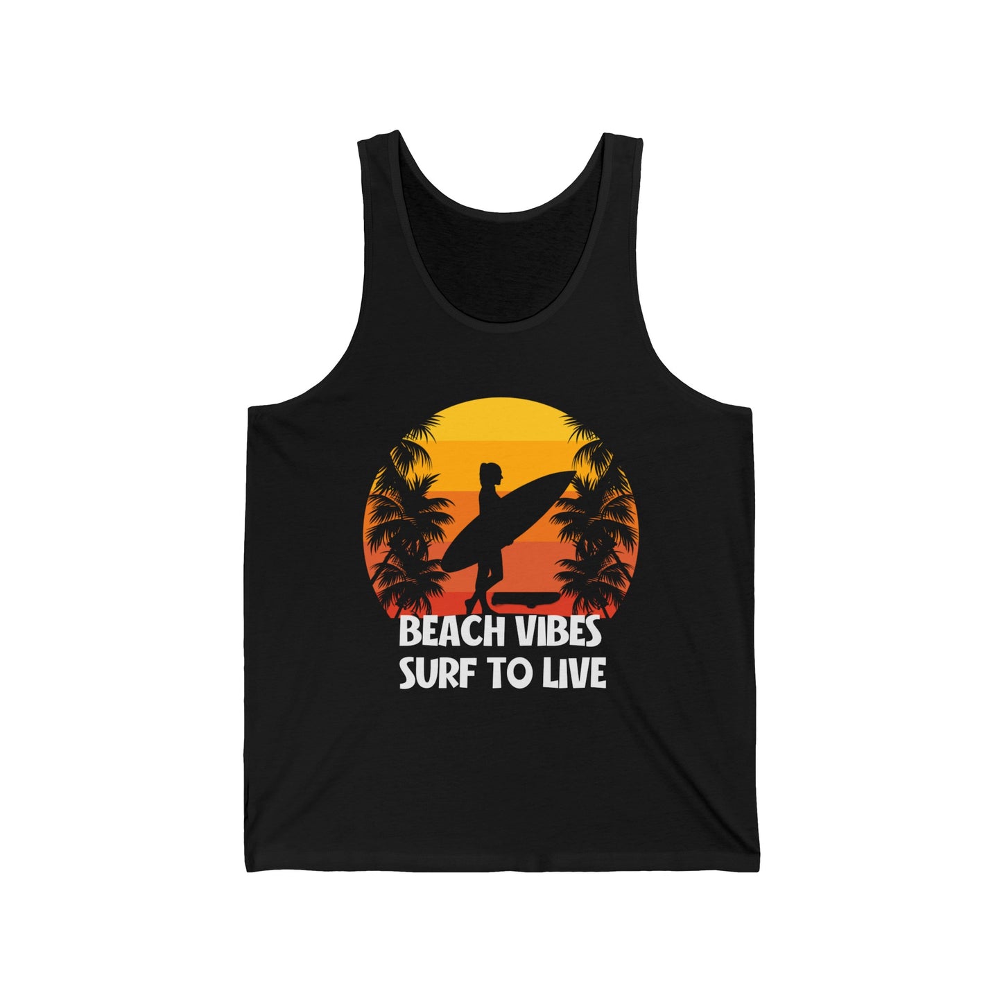 Beach Vibe Surf To Live Summer Ultimate Comfort Styled Unisex Tank Top