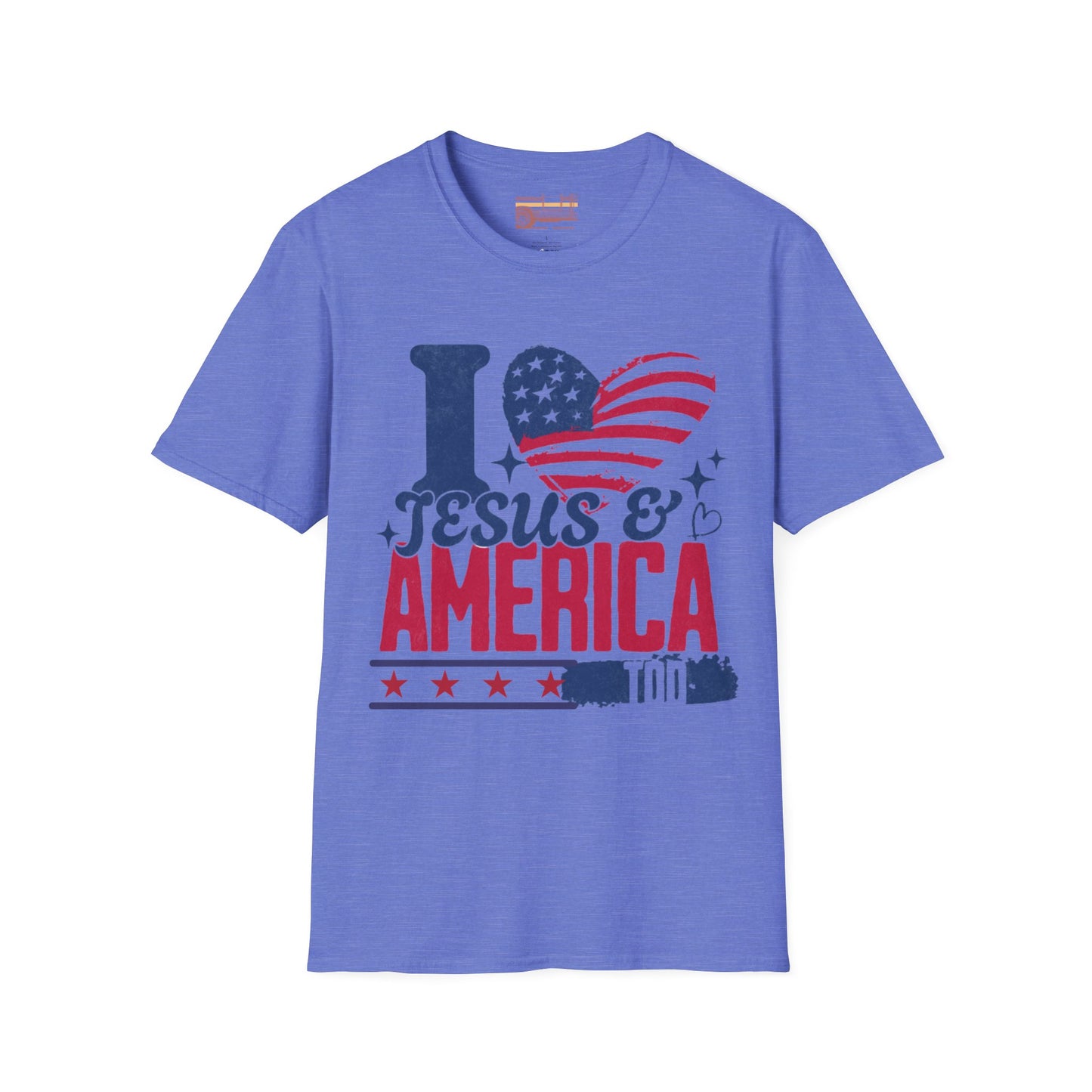 Graphic I Love Jesus and America Too, July 4th Ultimate Comfort Unisex T-shirt