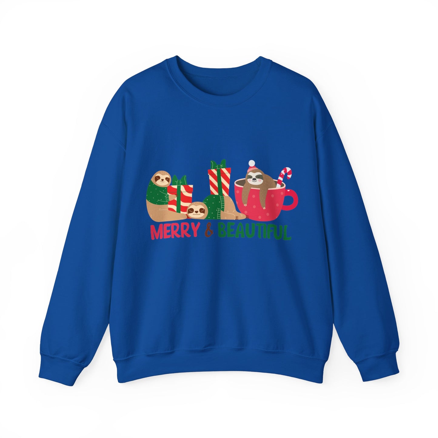 Graphic Designed Holiday Christmas Merry and Bright Unisex Crewneck Sweatshirt