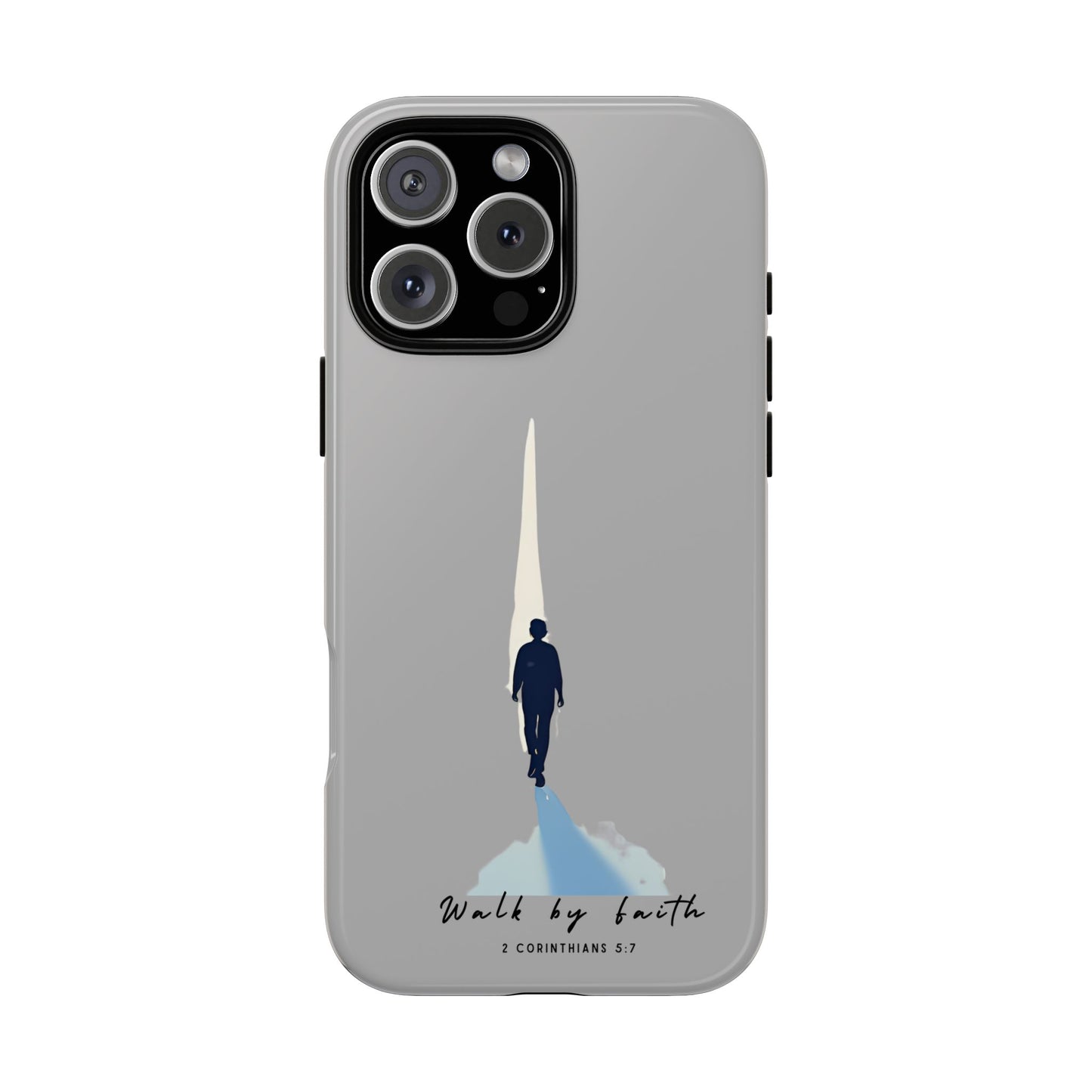 Inspirational Tough Phone Case - "Walk by Faith" Design - Bible Verse Phone Protection