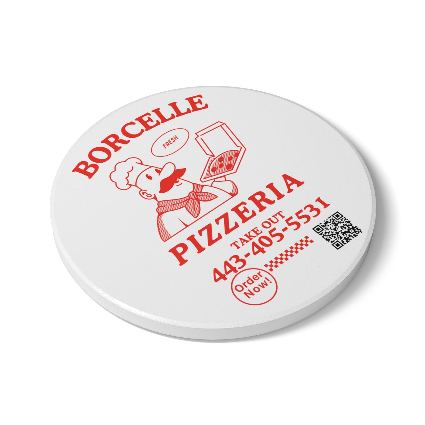 Vintage Pizzeria Ceramic Coaster - Perfect for Home & Restaurant Decor
