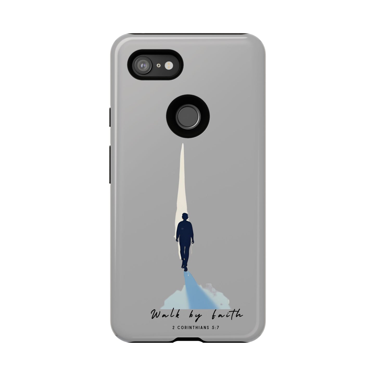 Inspirational Tough Phone Case - "Walk by Faith" Design - Bible Verse Phone Protection