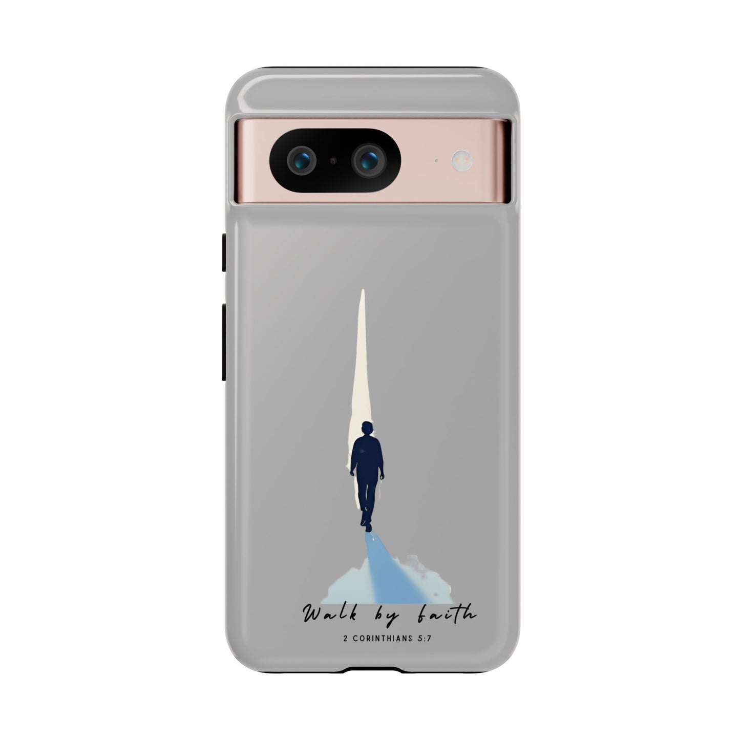 Inspirational Tough Phone Case - "Walk by Faith" Design - Bible Verse Phone Protection