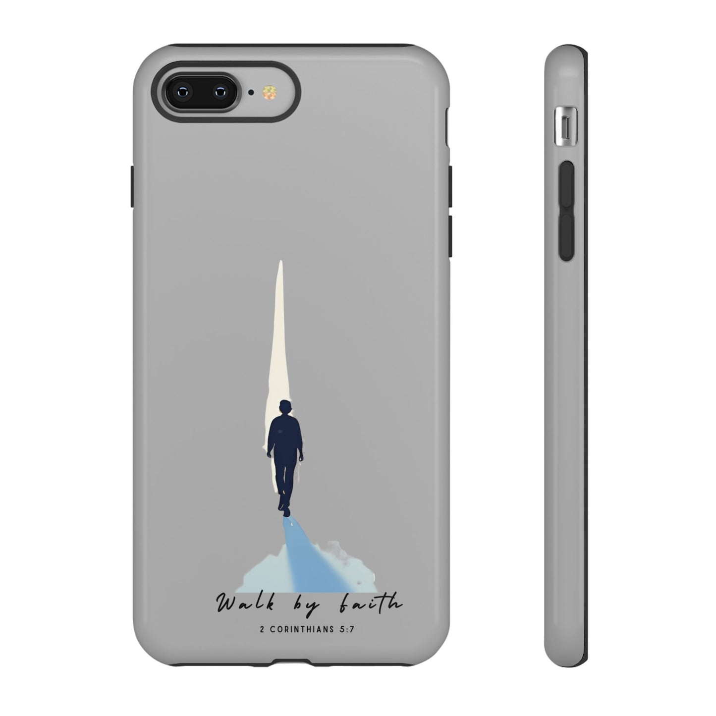 Inspirational Tough Phone Case - "Walk by Faith" Design - Bible Verse Phone Protection