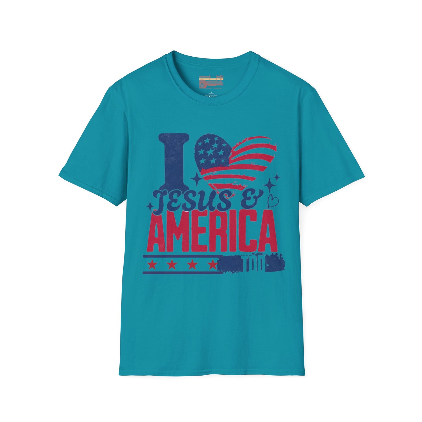 Graphic I Love Jesus and America Too, July 4th Ultimate Comfort Unisex T-shirt