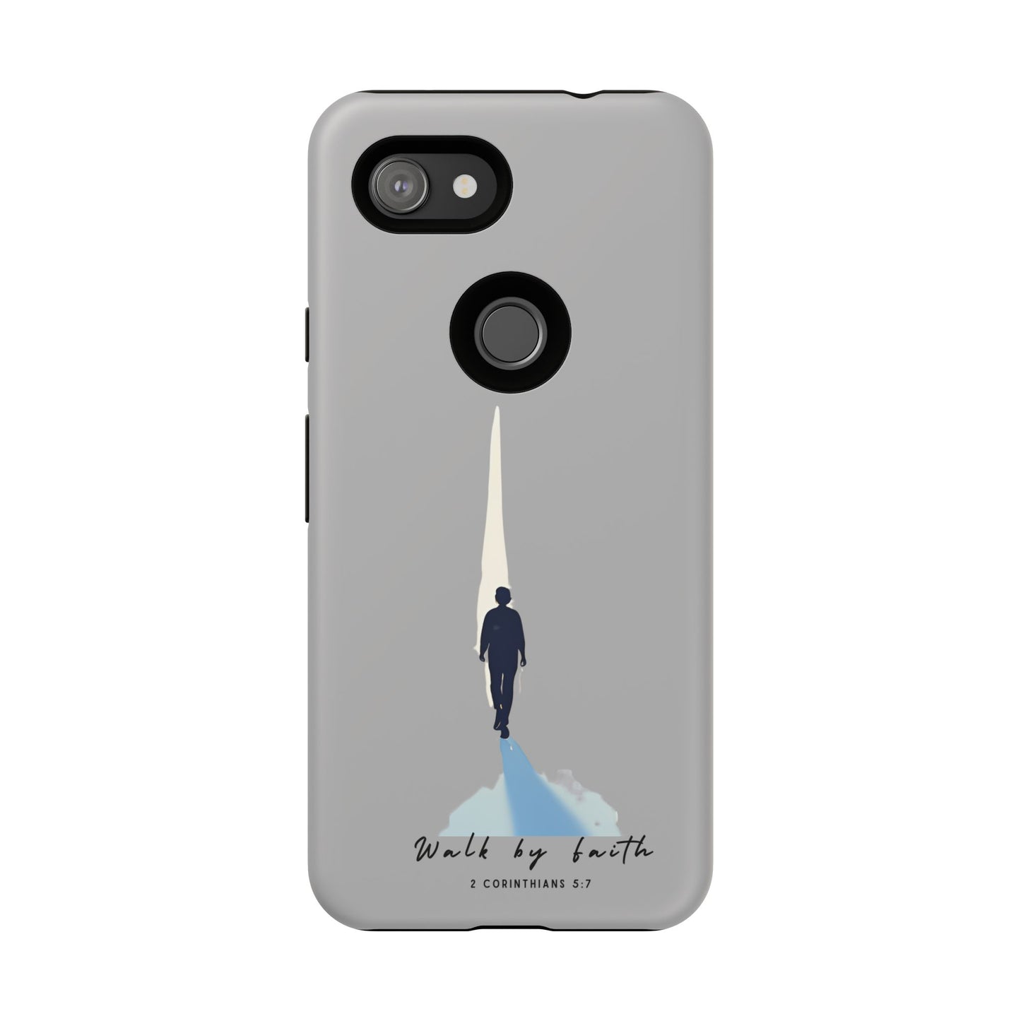 Inspirational Tough Phone Case - "Walk by Faith" Design - Bible Verse Phone Protection